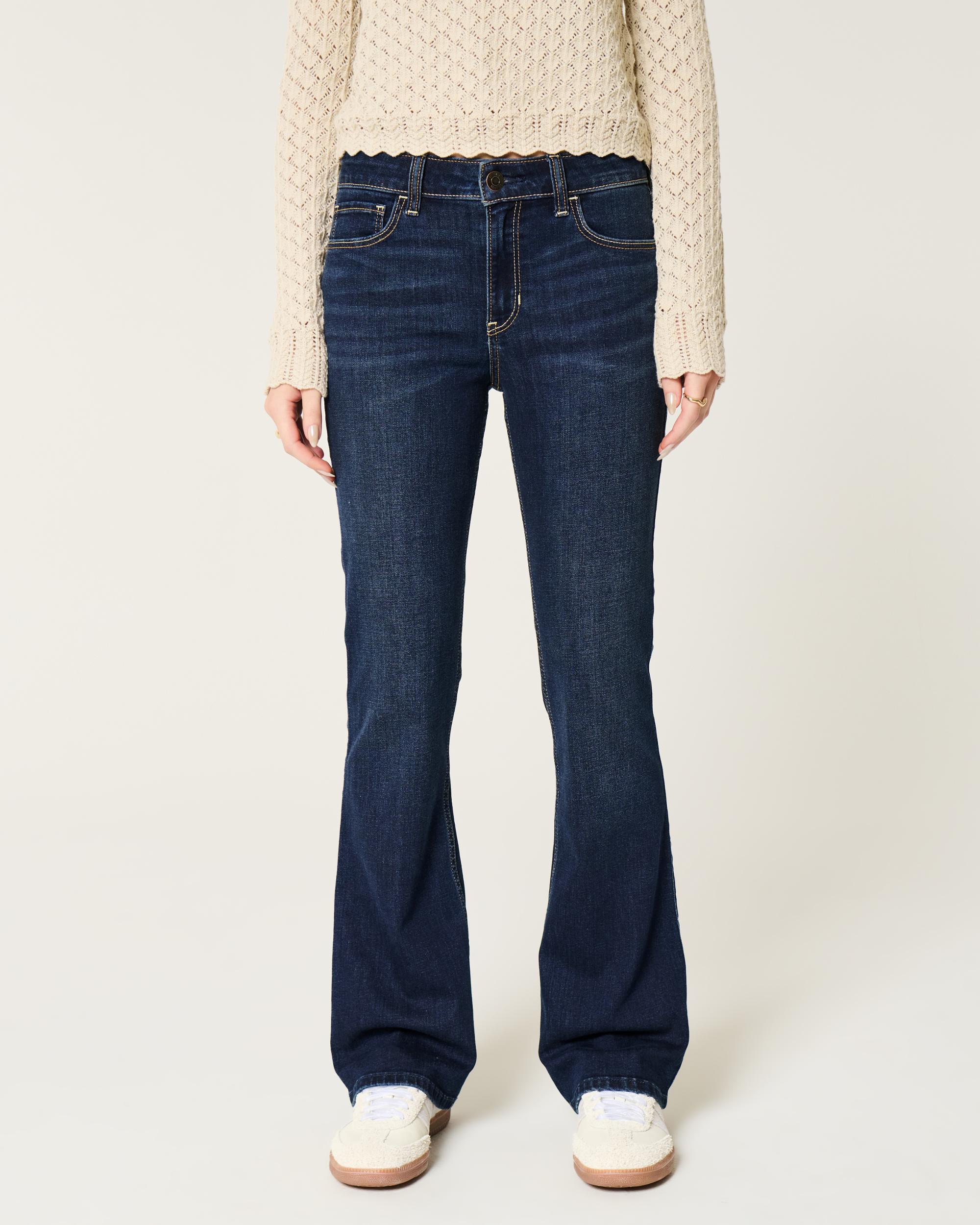Mid-Rise Dark Wash Boot Jeans Product Image