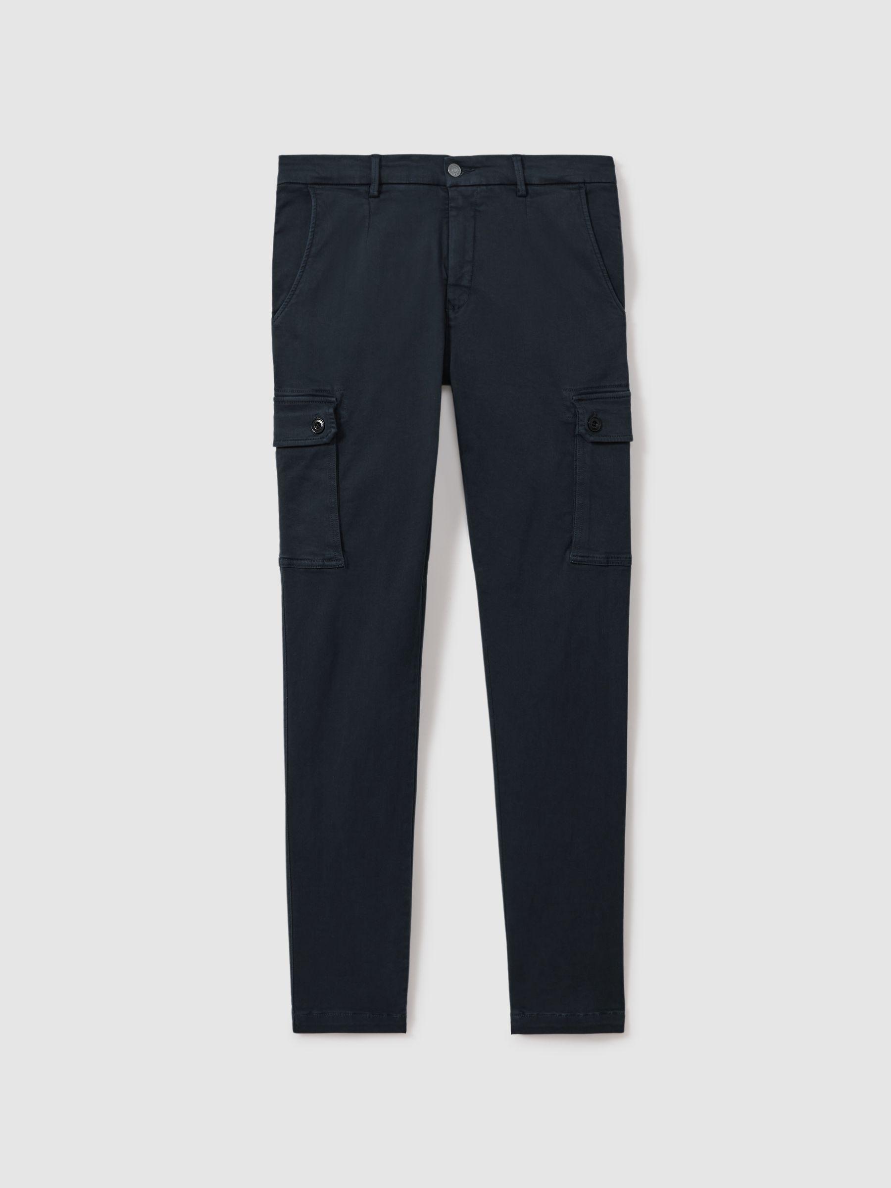 Slim Fit Cargo Trousers in Blue Product Image