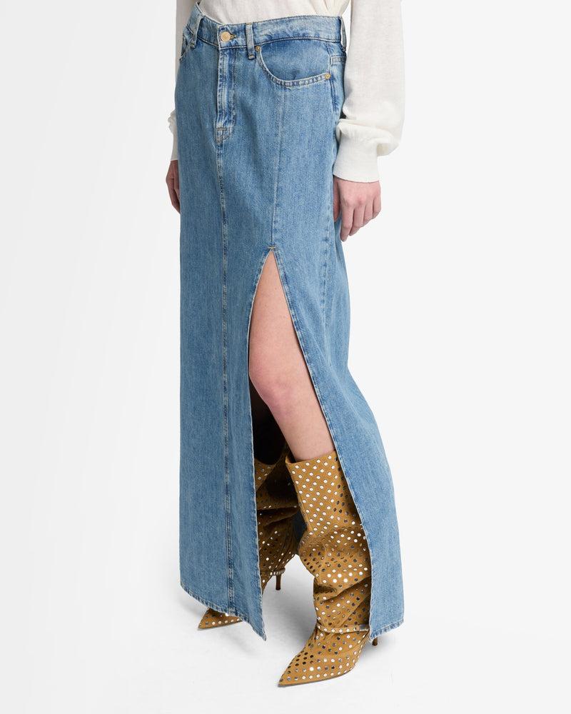 Indigo Linen Maxi Skirt Product Image