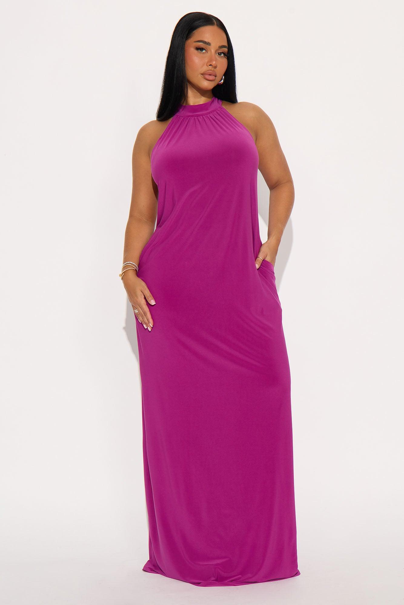 Irina Flowy Maxi Dress - Magenta Female Product Image