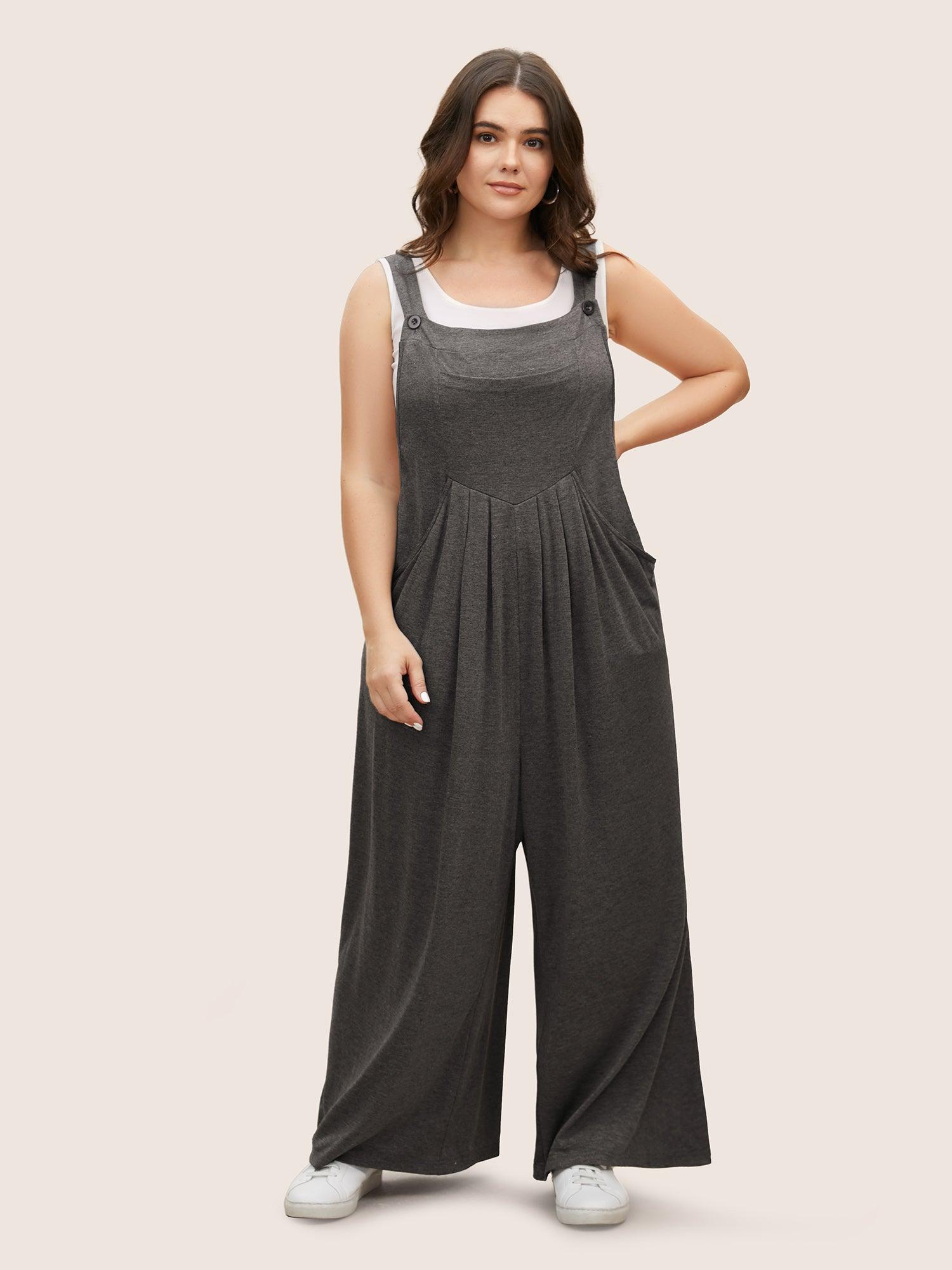 Supersoft Essentials Solid Pleated Pocket Jumpsuit Female Product Image