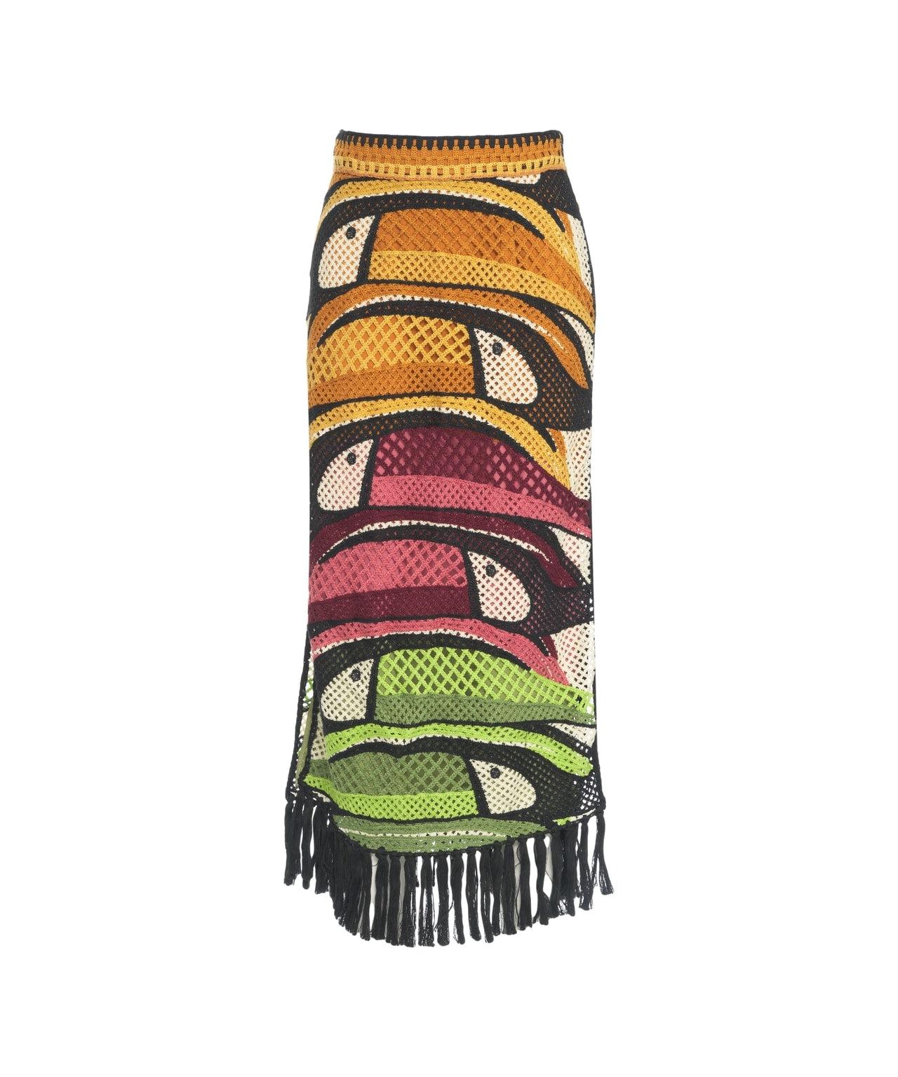 Crochet maxiskirt with fringes Product Image