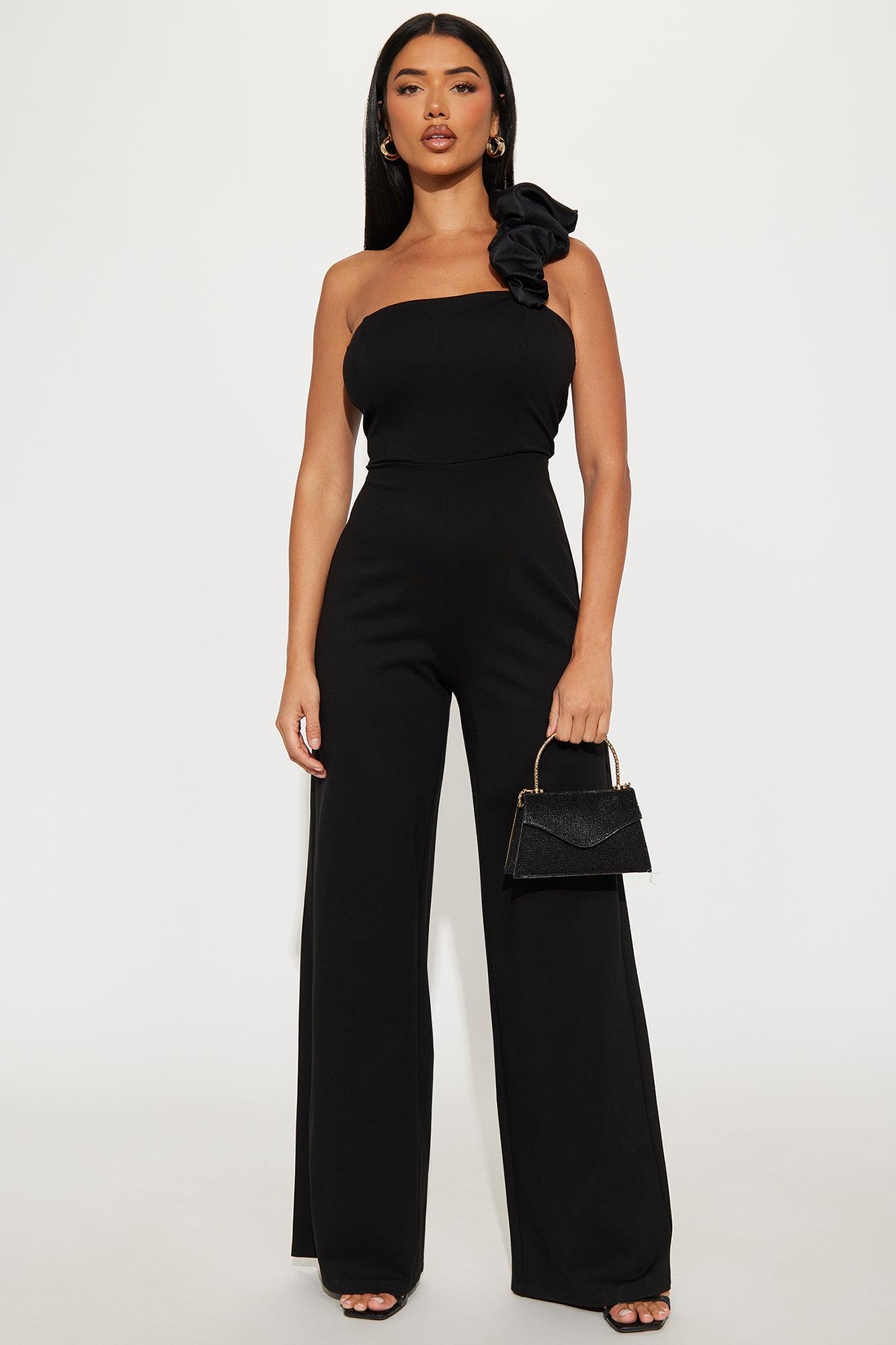 Wilma Ruffle Jumpsuit - Black Product Image