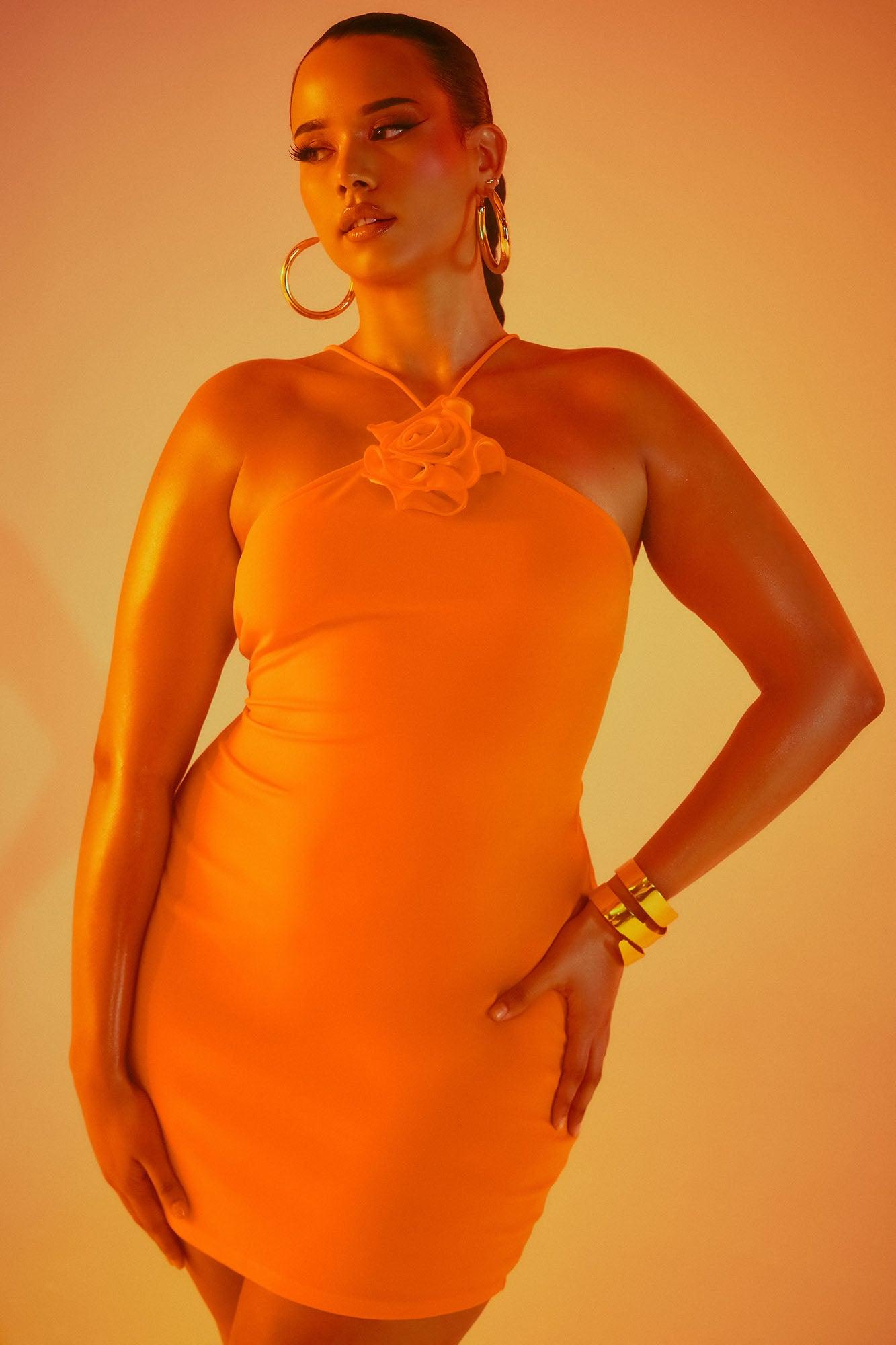 Gabrie Bodycon Mini Dress - Orange Product Image