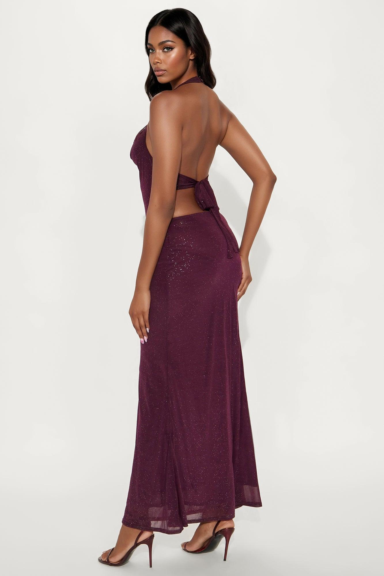 Serena Cowl Neck Maxi Dress - Plum Female Product Image