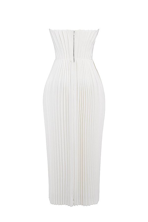 Amorata  ivory pleated maxi dress Product Image