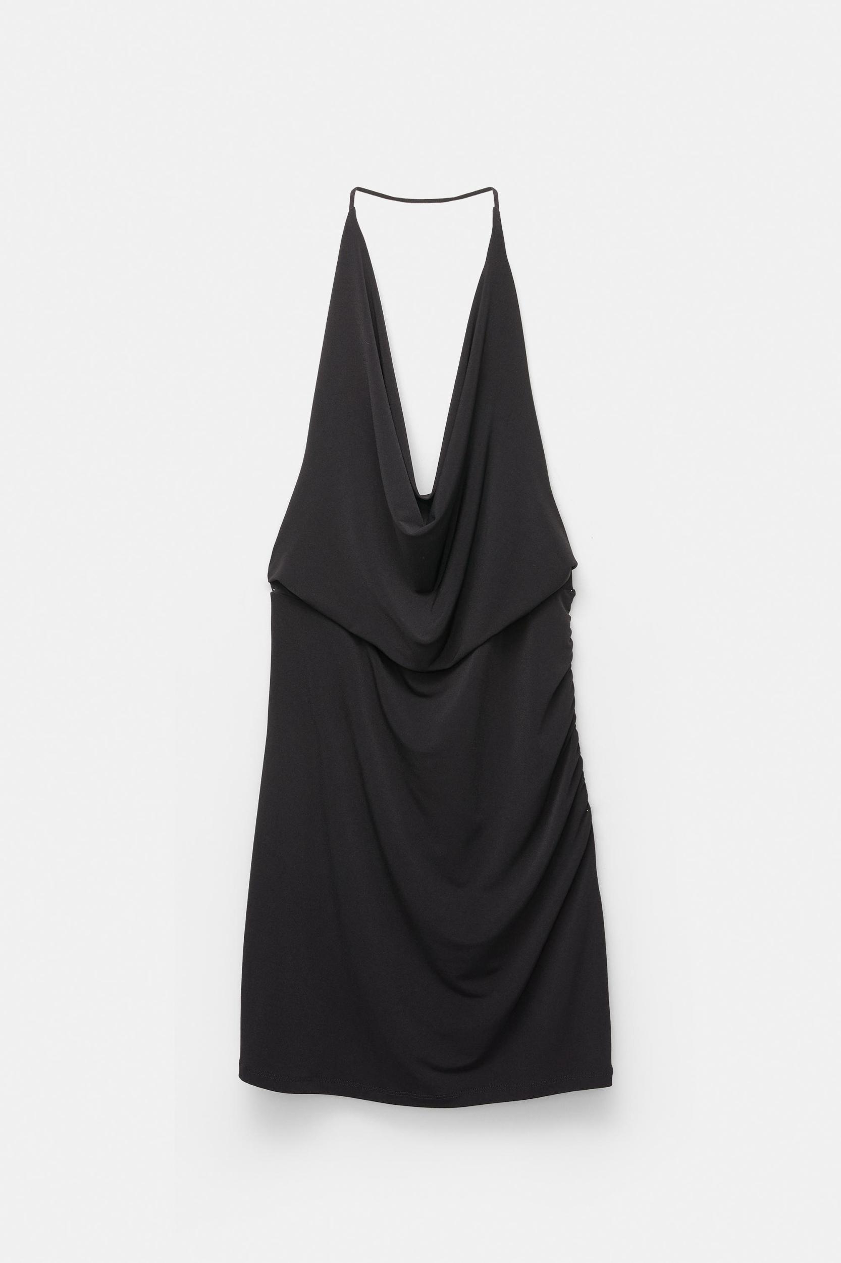 Short draped halter dress Product Image