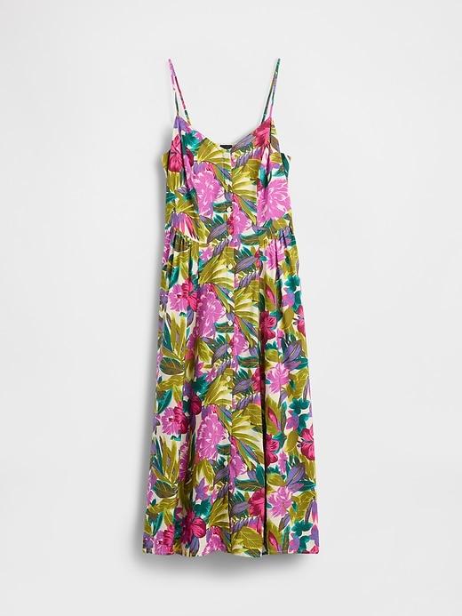 Floral V-Neck Midi Dress Product Image