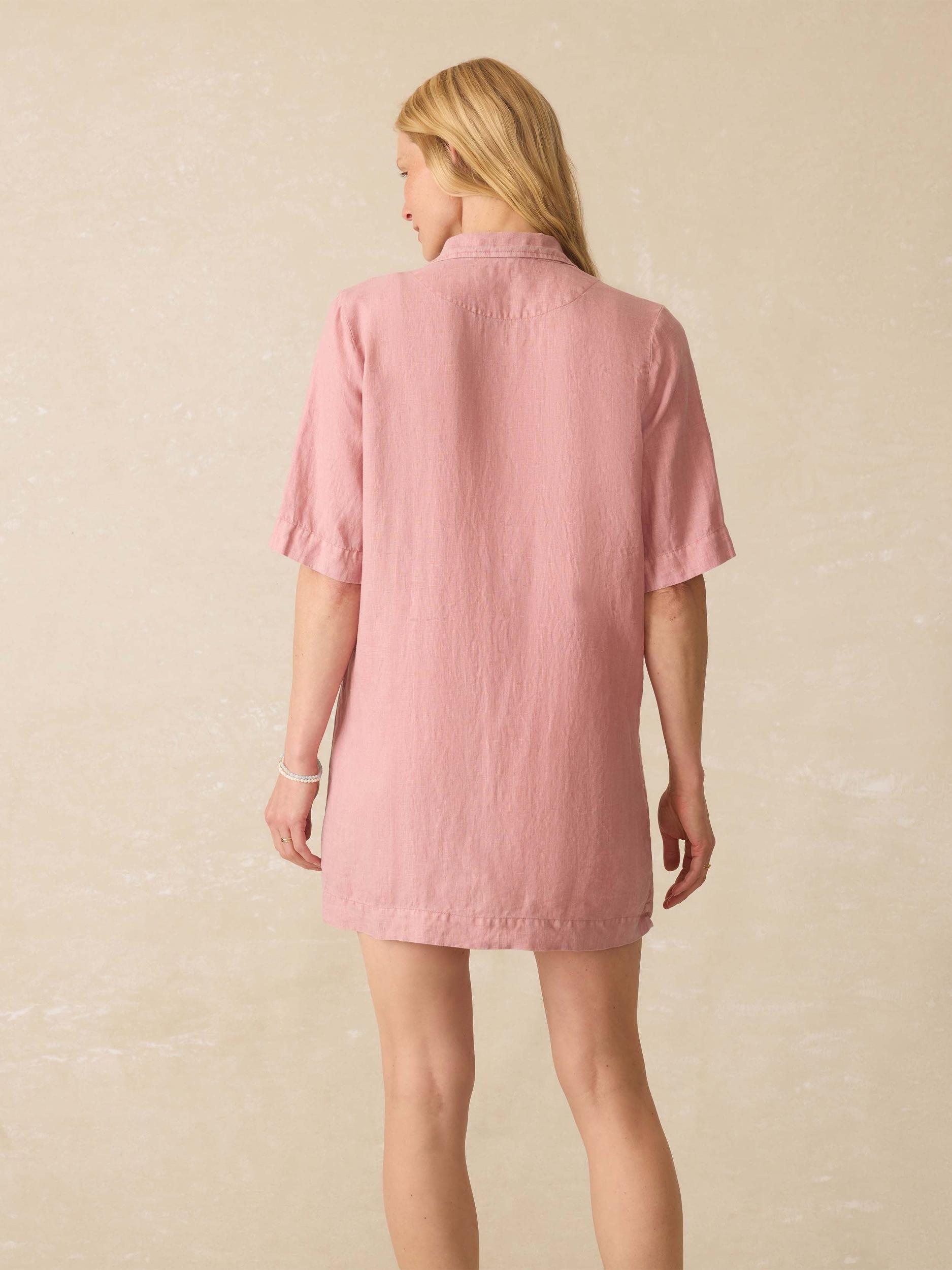 Paradise Point Linen Dress - Withered Rose Female Product Image