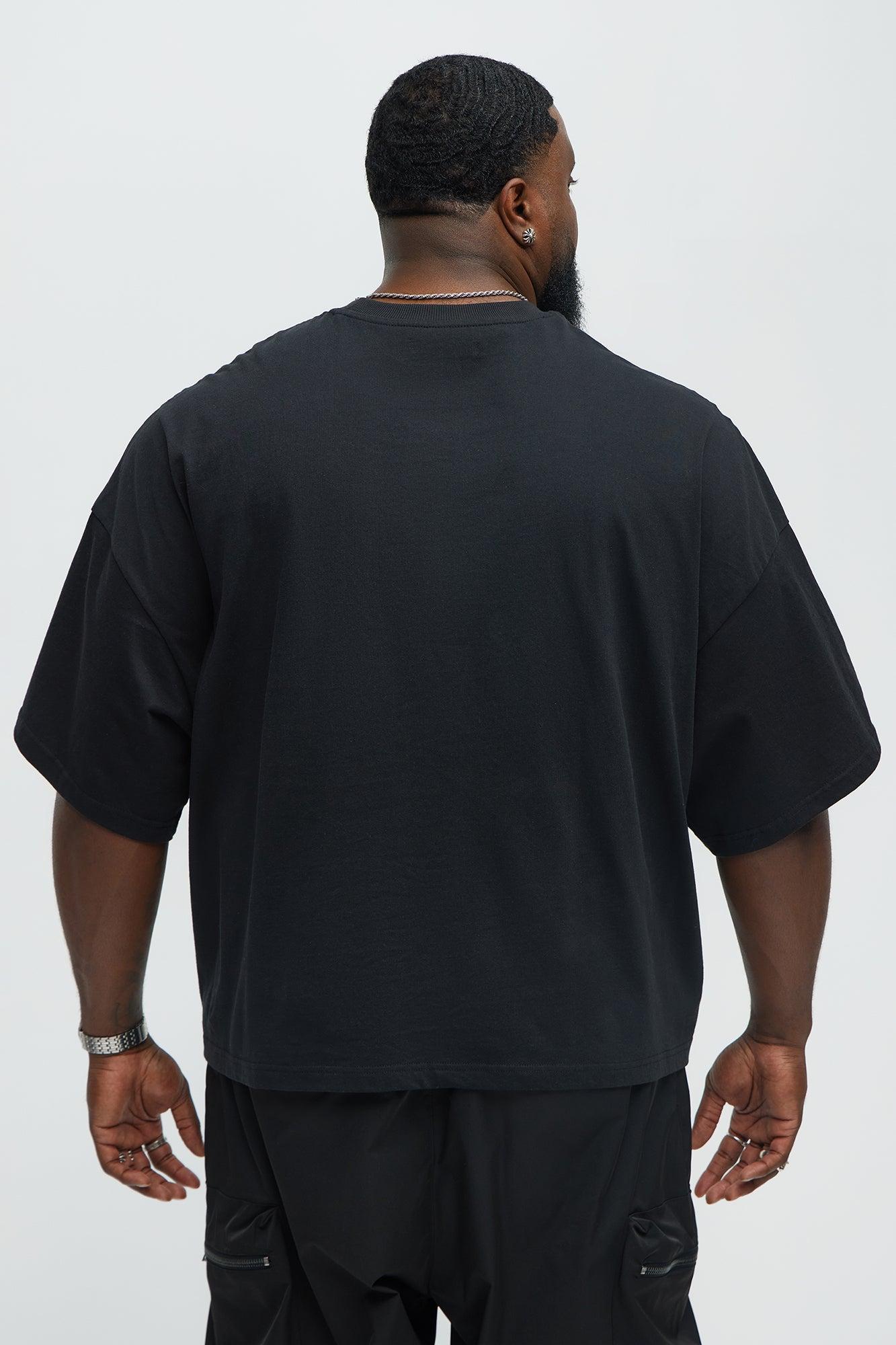Taped Boxy Cropped Short Sleeve Tee - Black Product Image