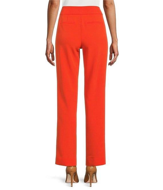 Kasper Crepe Fly Front Slim Leg Pants Product Image