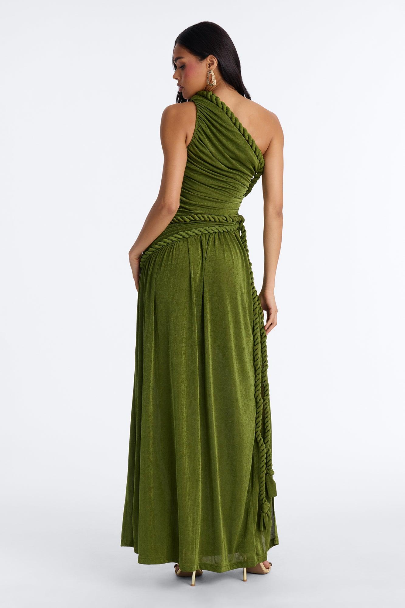 Corina Twist Slinky Maxi Dress - Olive Female Product Image