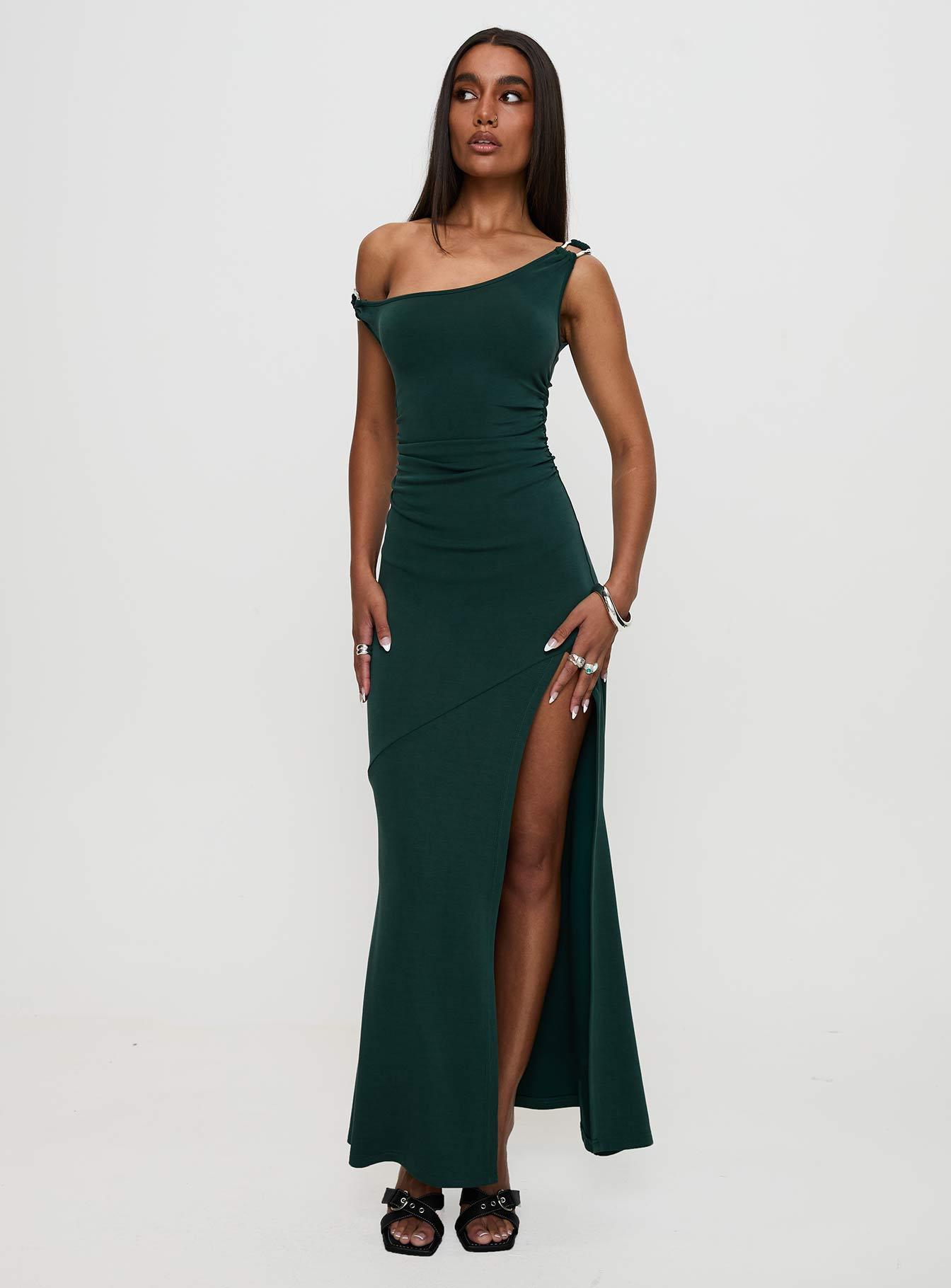 Rios One Shoulder Maxi Dress Green Product Image