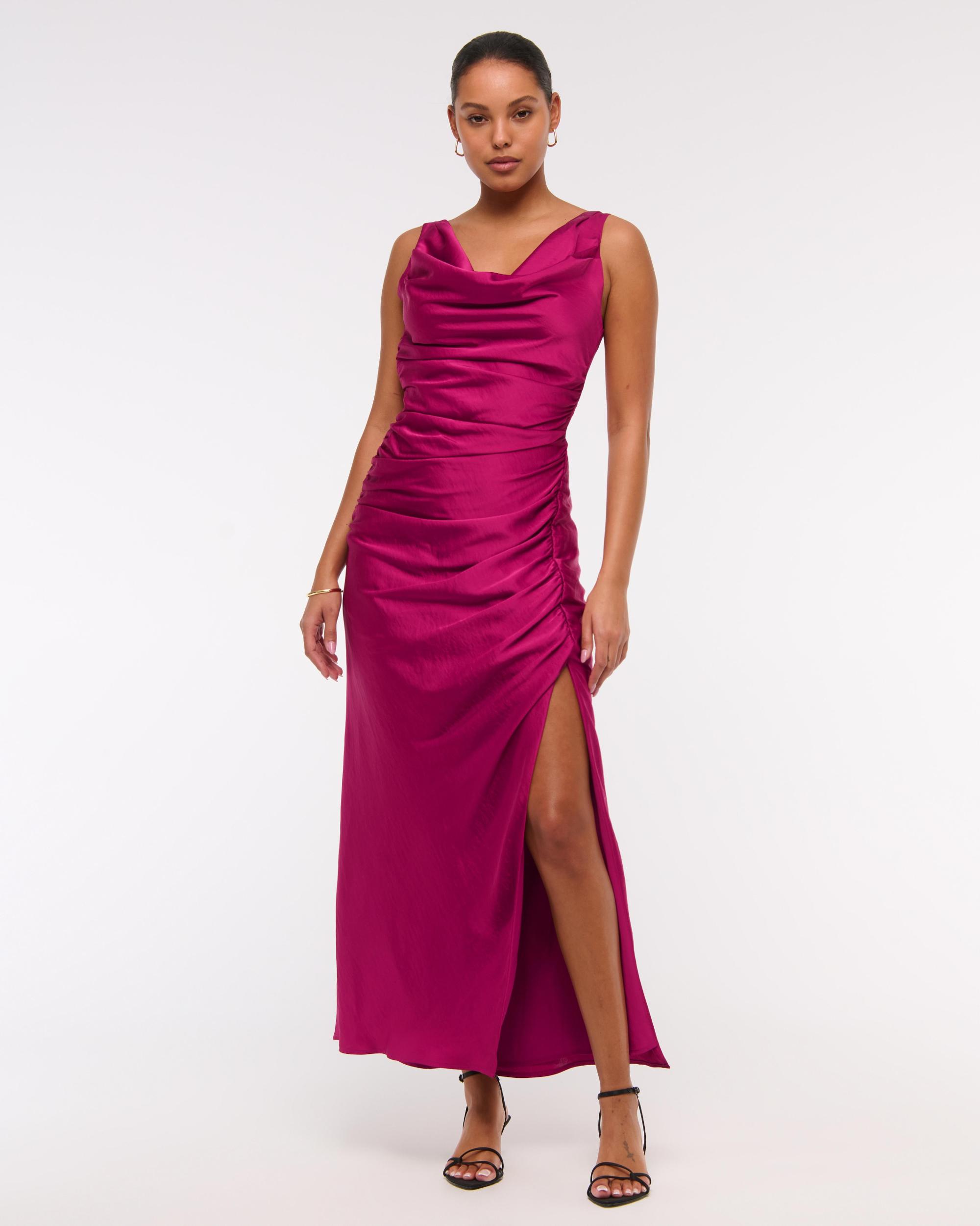 Cowl Neck Draped Maxi Dress Product Image
