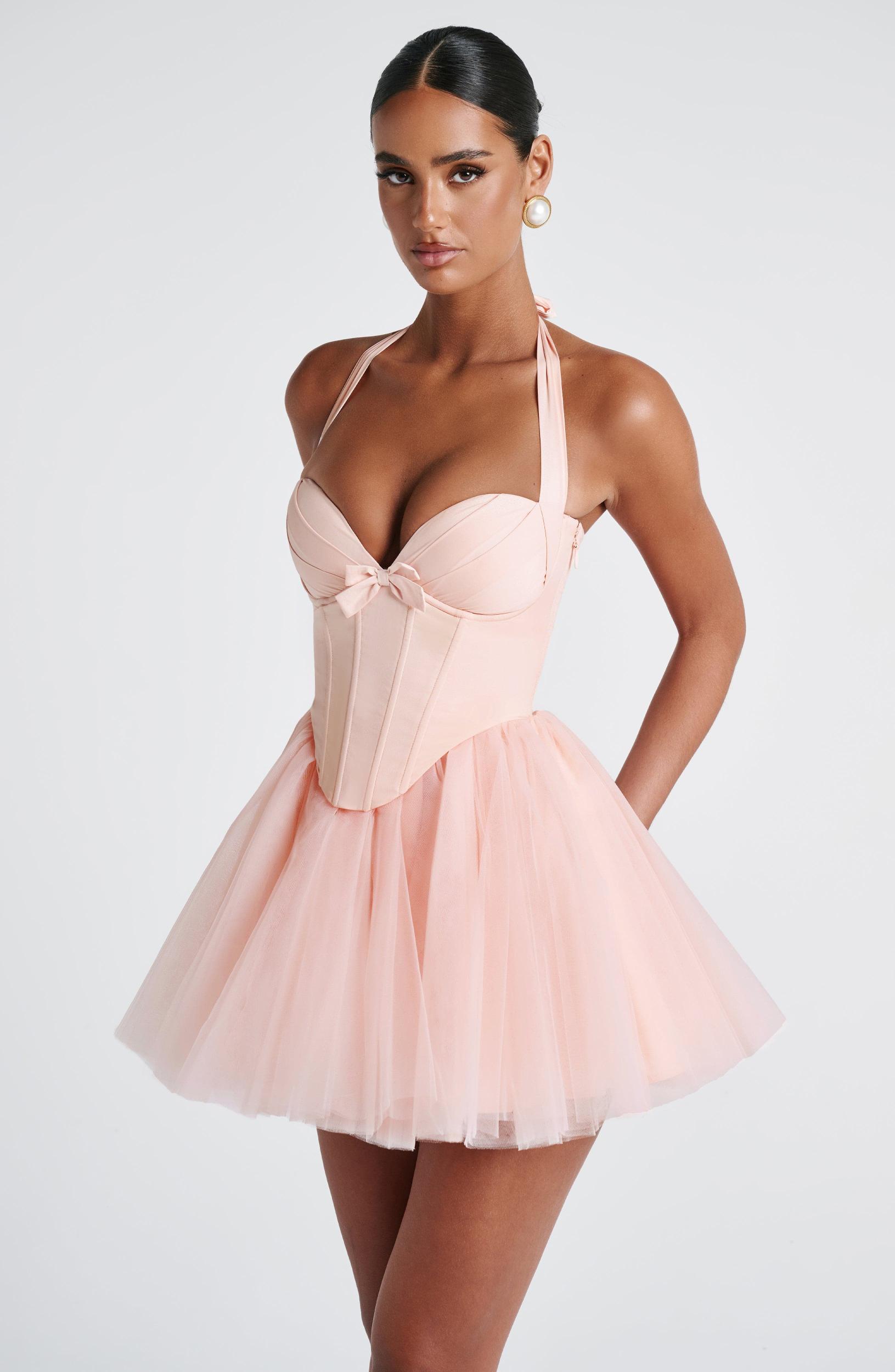Keely Mini Dress - Soft Peach Product Image