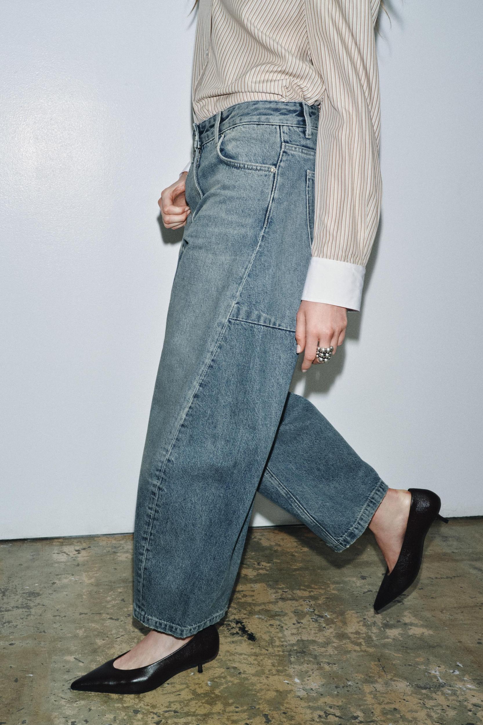 ZW COLLECTION MID-RISE ANKLE BALLOON JEANS Product Image
