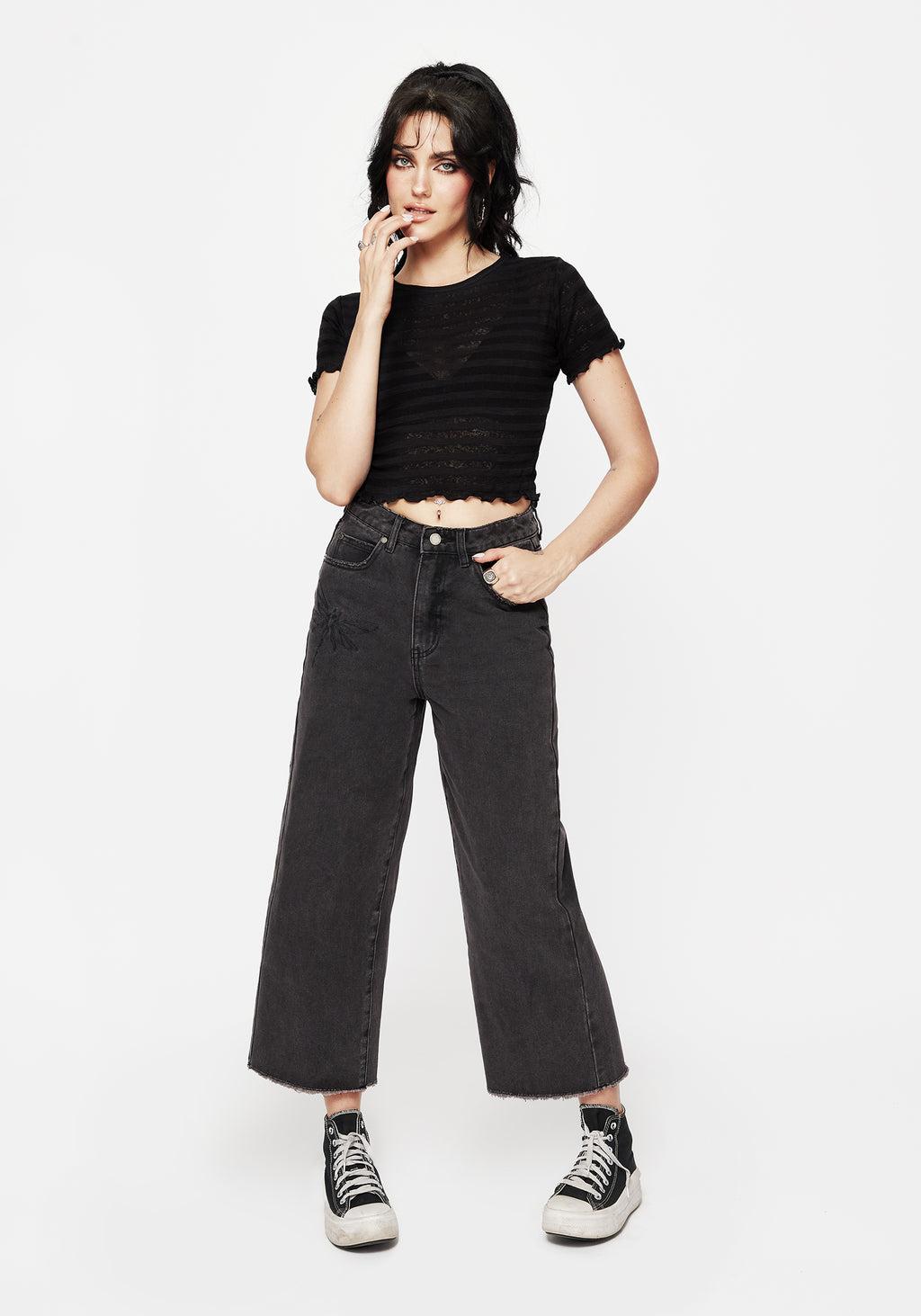 Gomez Lettuce Hem Jersey Crop Tee Product Image