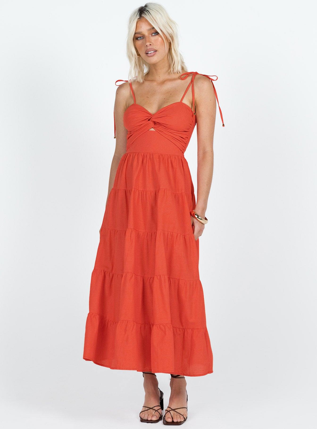 Chavez Midi Dress Red Product Image