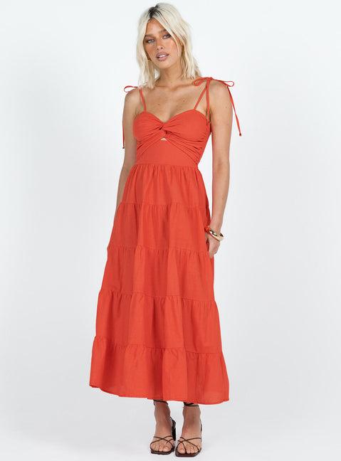 Chavez Midi Dress Red Product Image