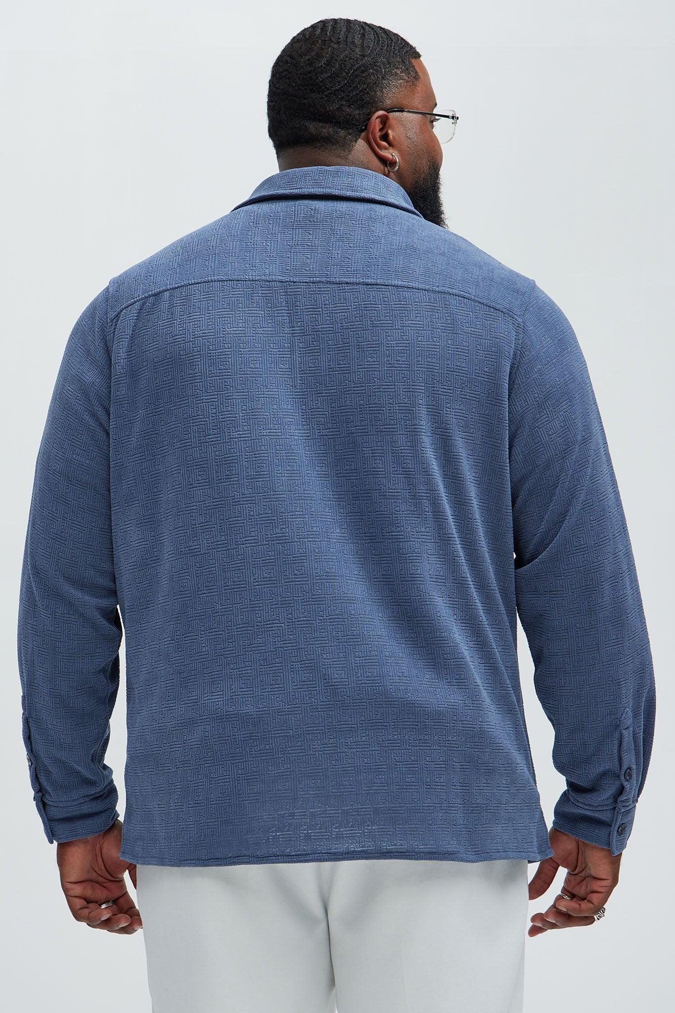 No Accident Textured Shirt - Blue Product Image