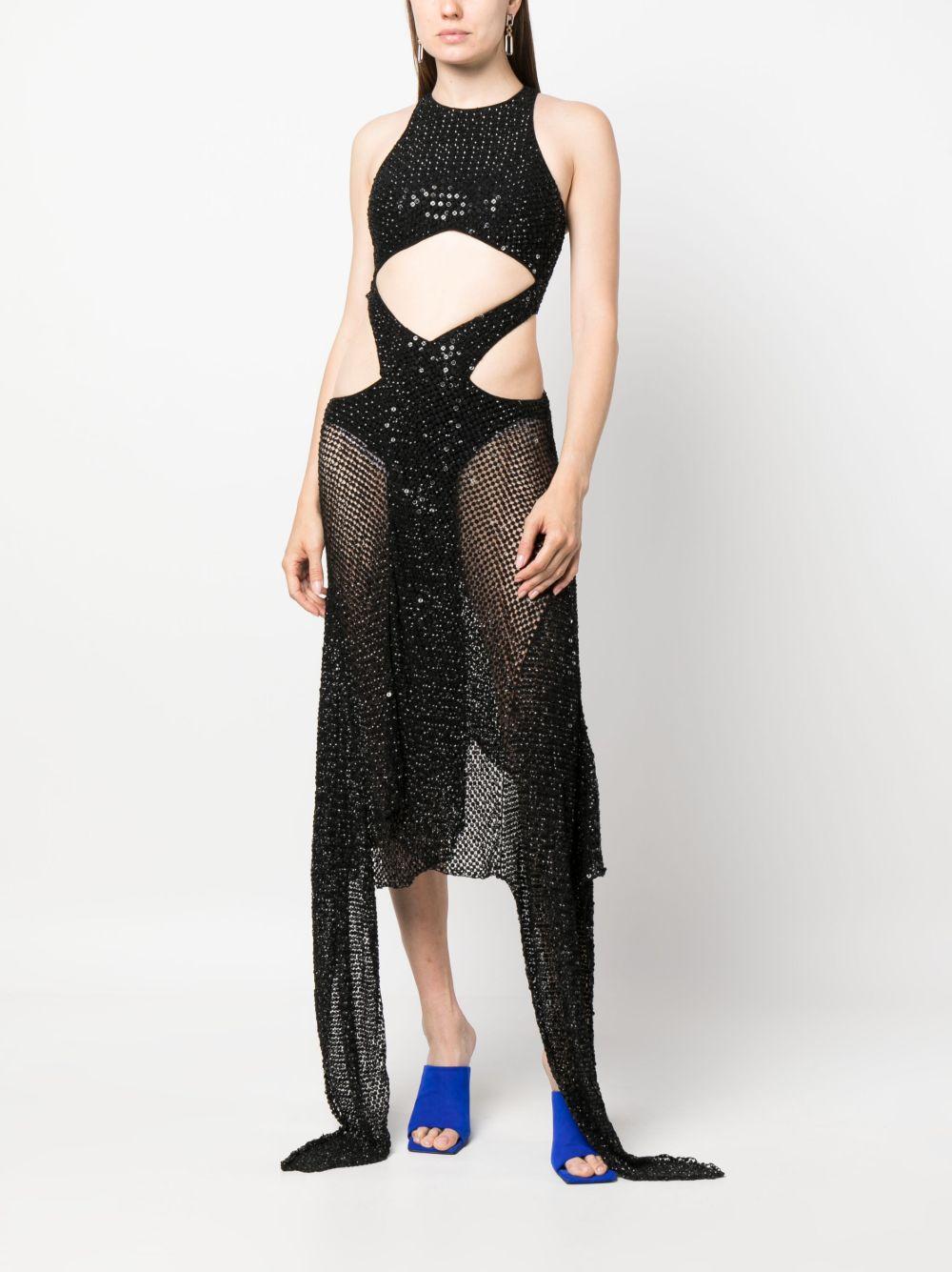 Magnolia sequin-embellished net dress Product Image
