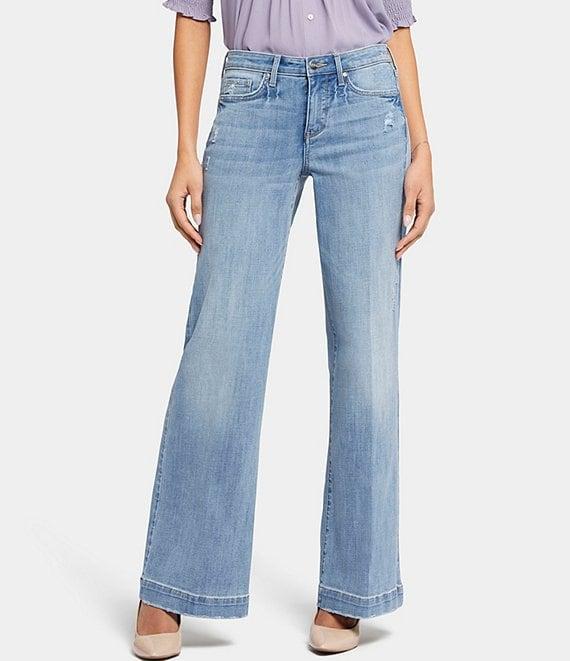 NYDJ Teresa Stretch Denim Mid Rise Wide Leg Jeans Product Image
