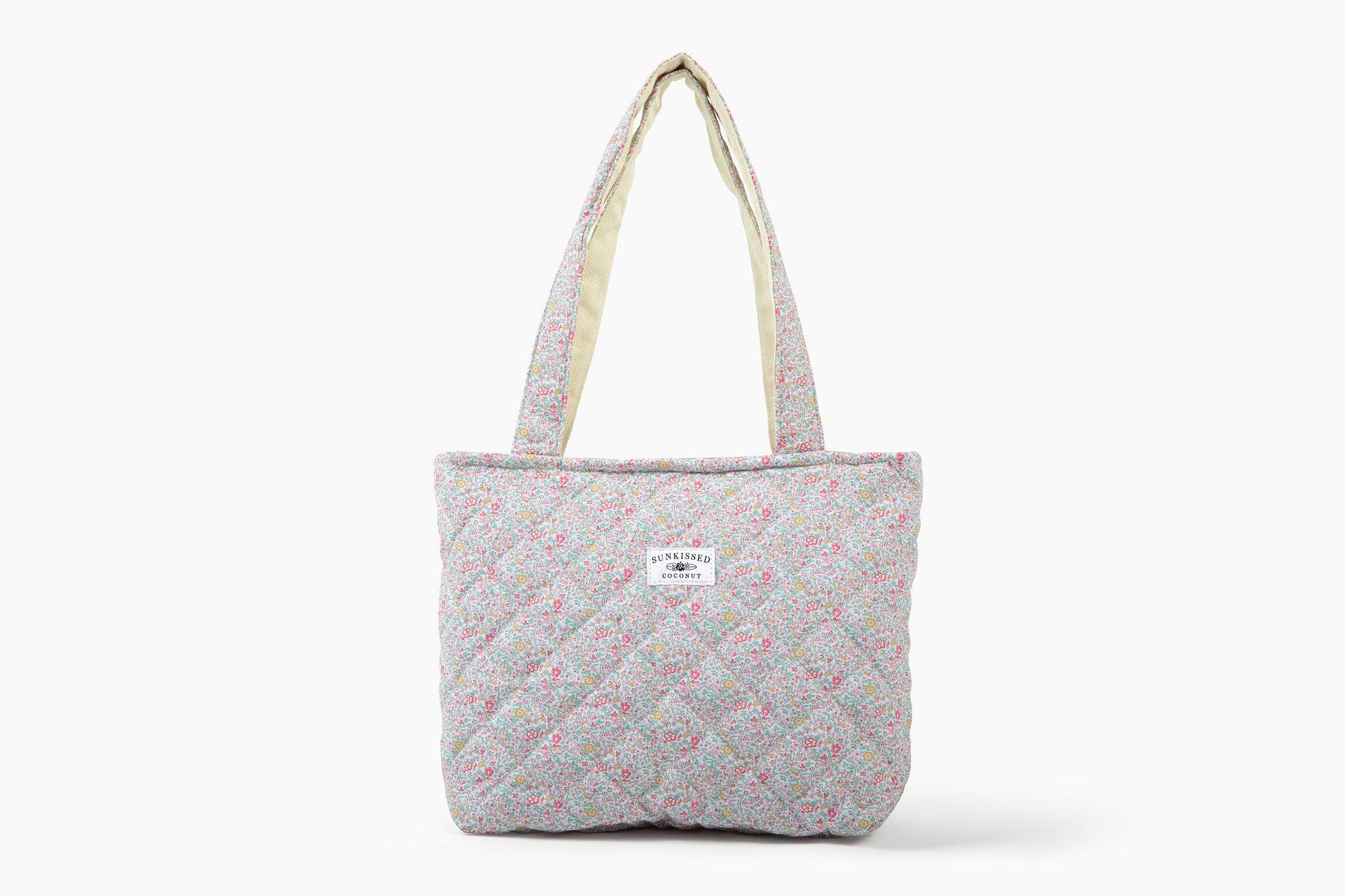 Floral Day In The Park Handmade Tote Zipper Bag Product Image