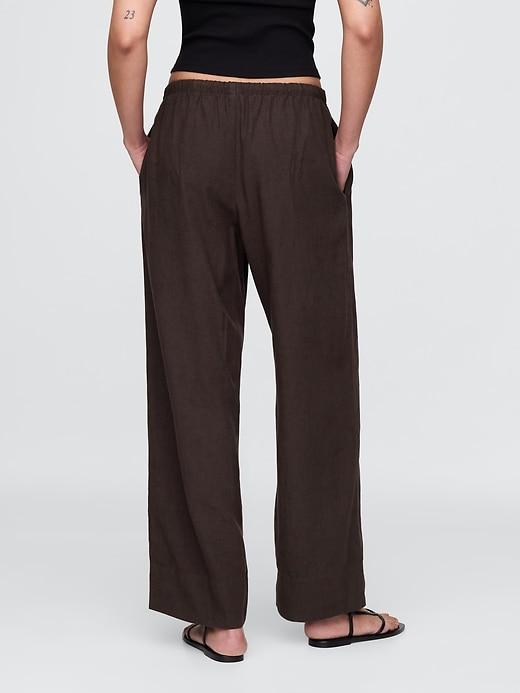 Linen-Blend Easy Wide-Hem Pants Product Image