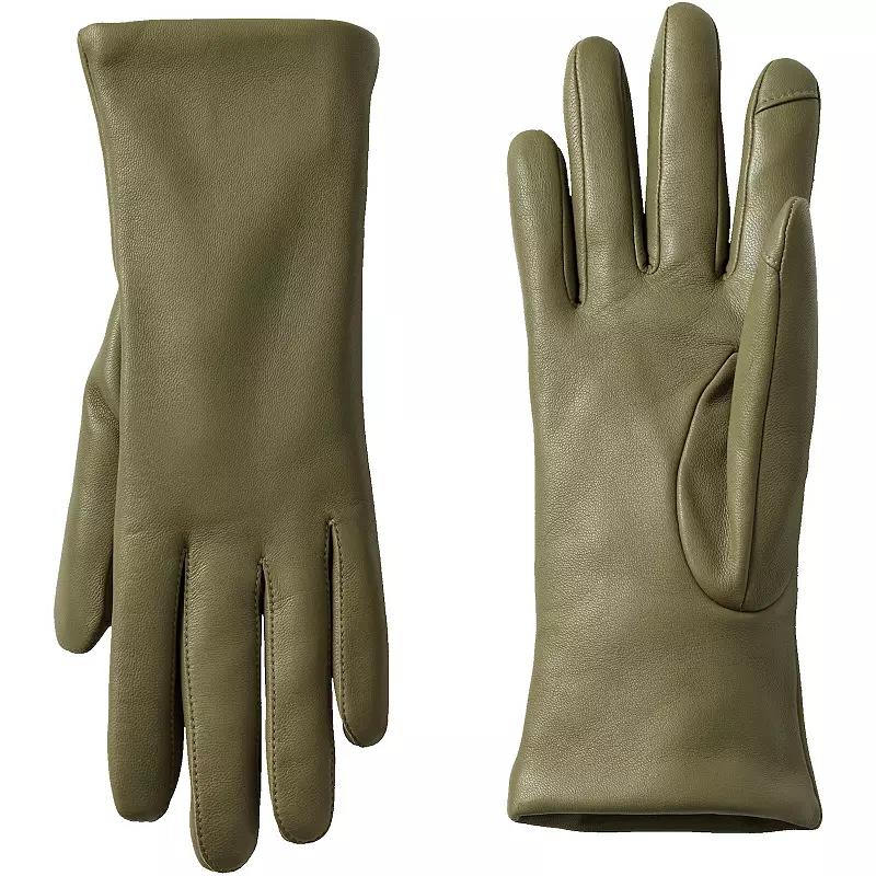 Women's Lands' End Touch Screen Compatible Leather Gloves with Cashmere Lining,  Product Image