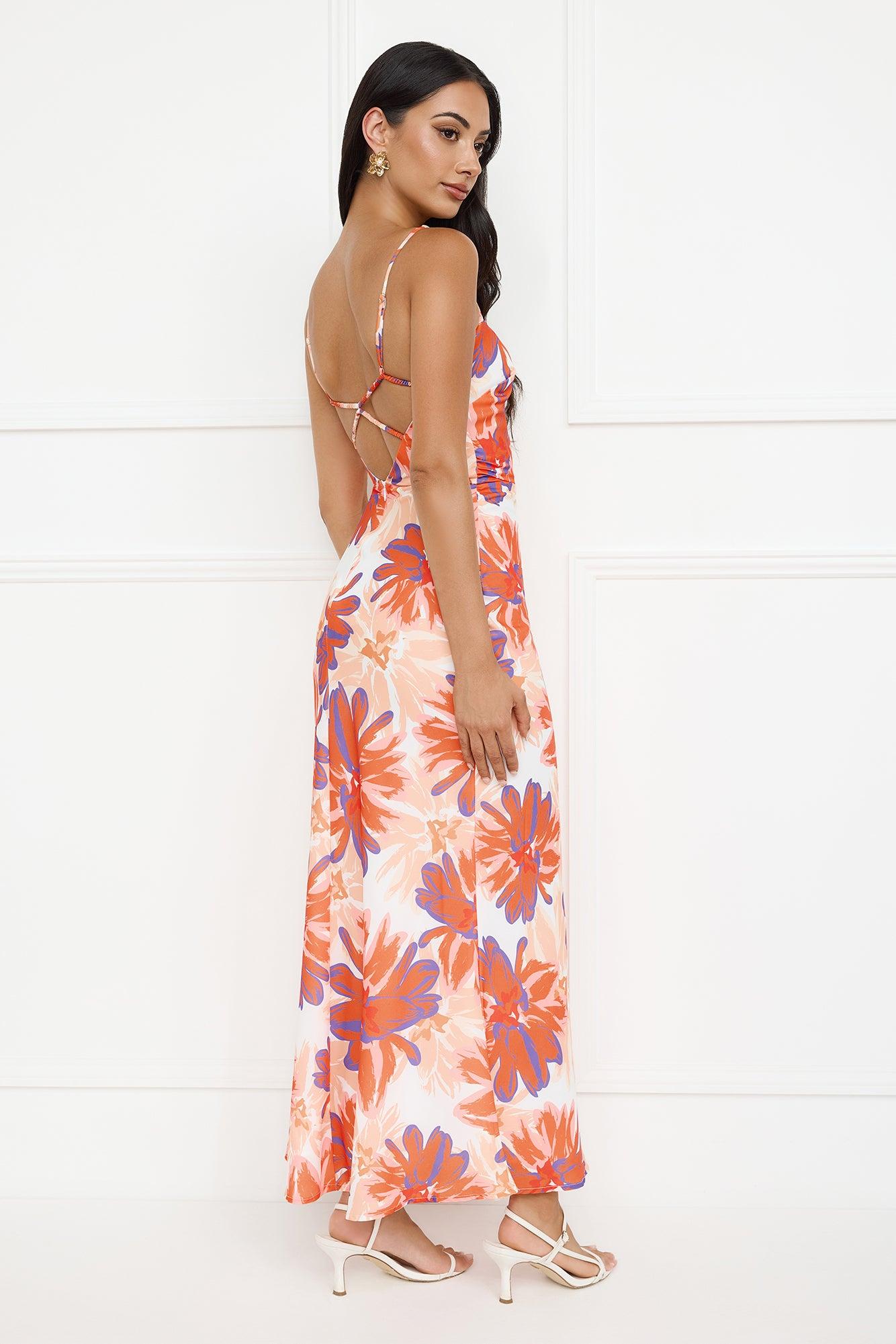 Peach Fever Maxi Dress Orange Product Image