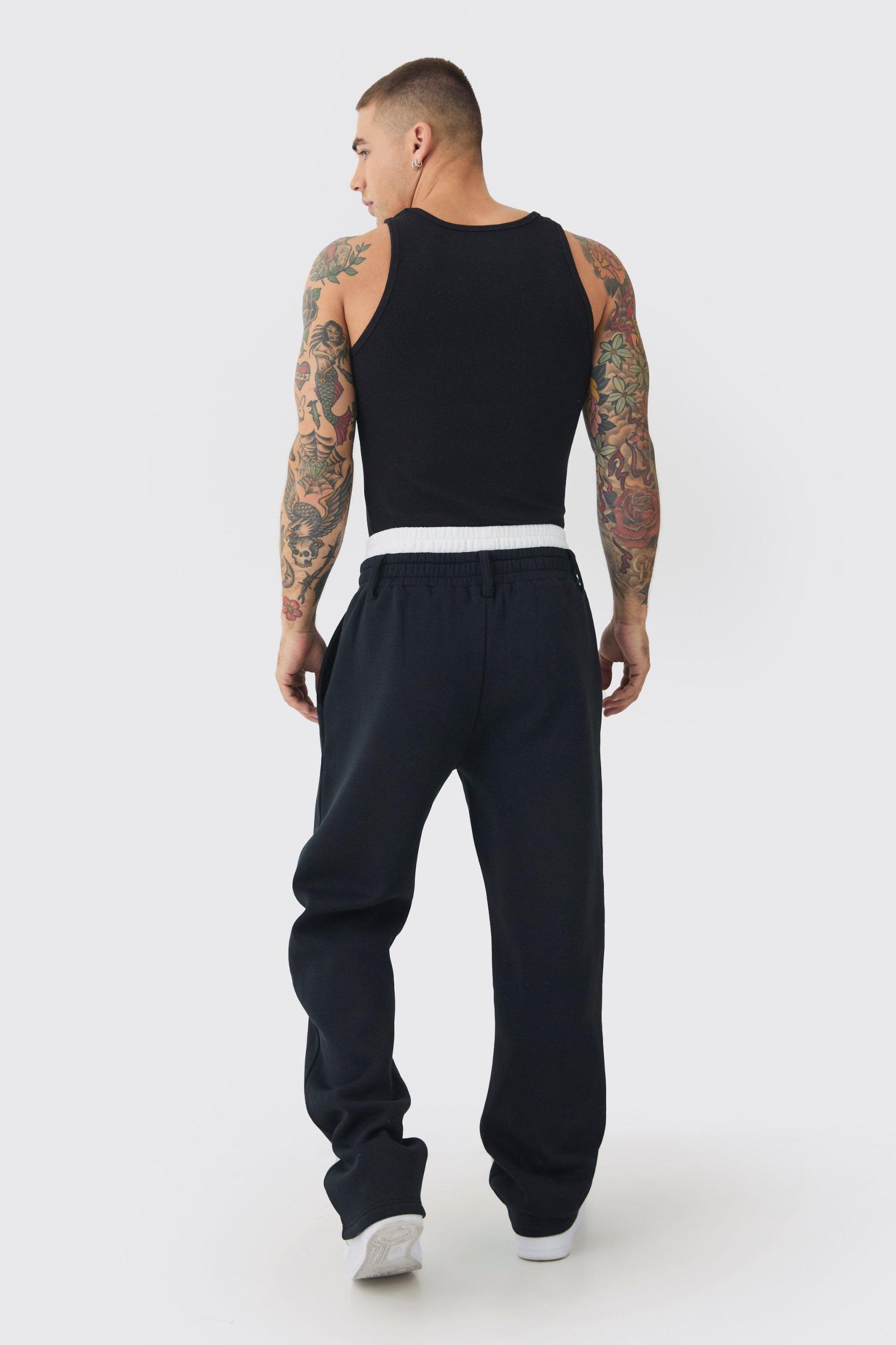 Relaxed Fit Double Waistband Sweatpants | boohooMAN USA Product Image