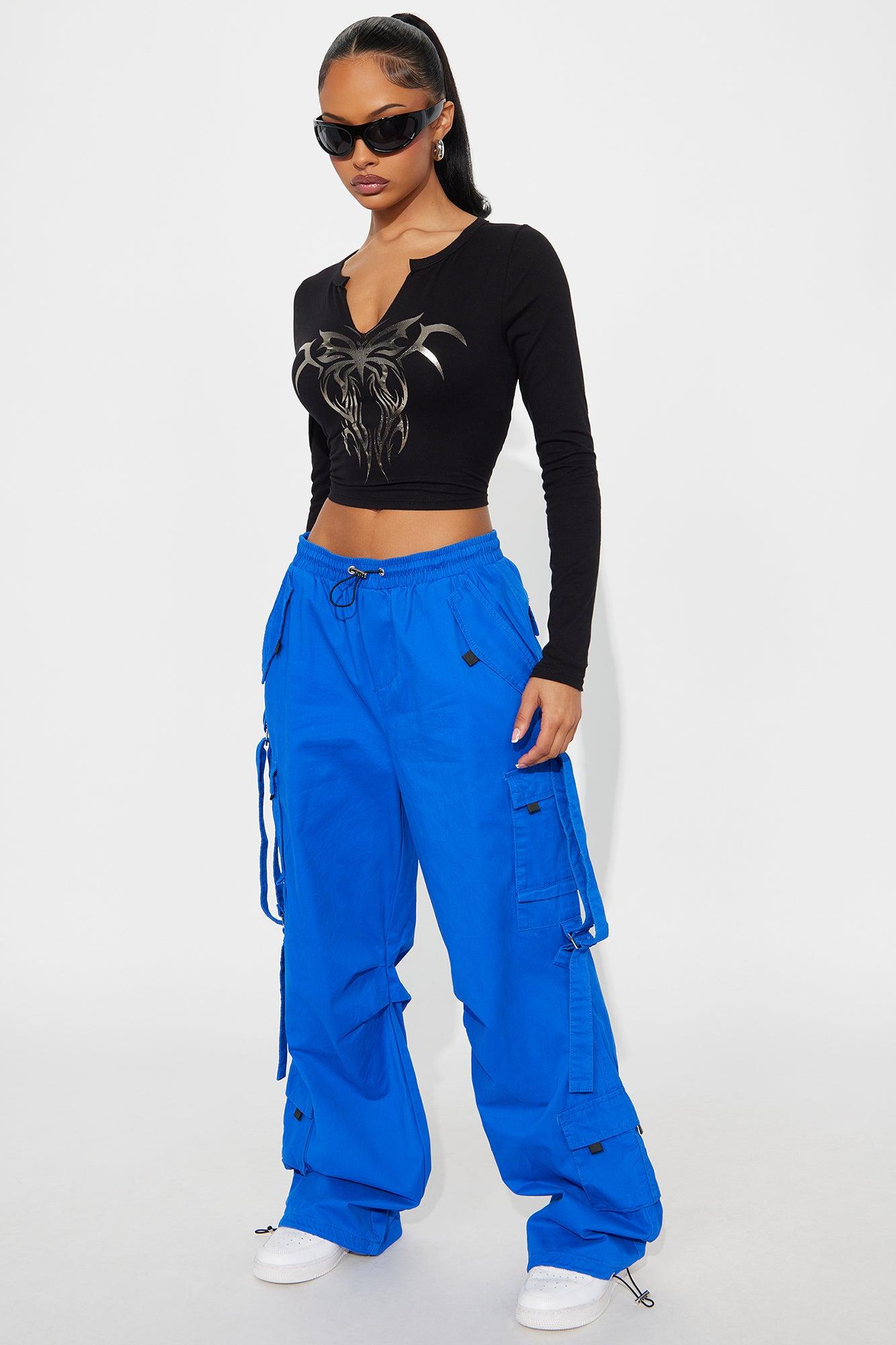 Don't Mess Around Cargo Pant - Royal Female Product Image