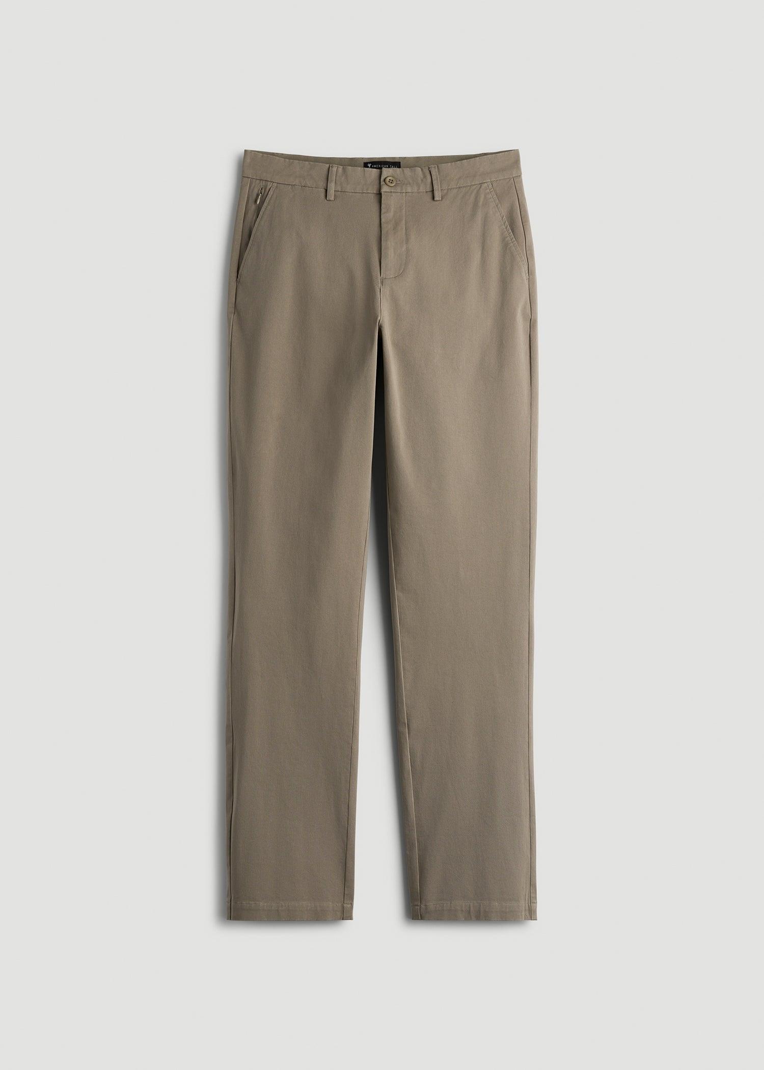 4-Way Stretch Commuter Straight Chino Pants for Tall Men in Dusty Khaki Male Product Image