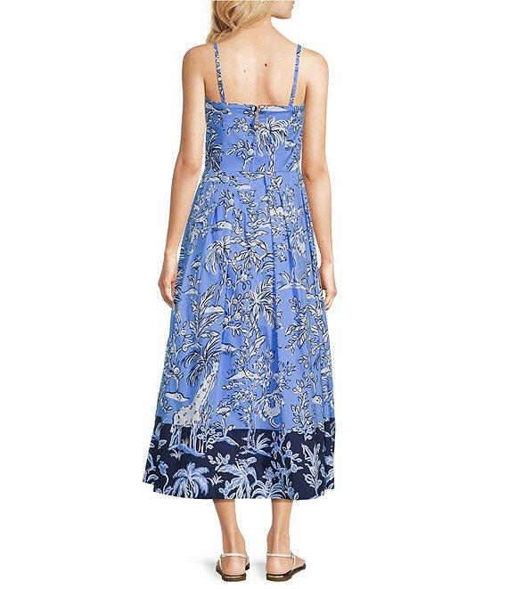 Lilly Pulitzer Kenni Printed Cotton Poplin Strapless Sleeveless Fit-And-Flare Midi Dress Product Image