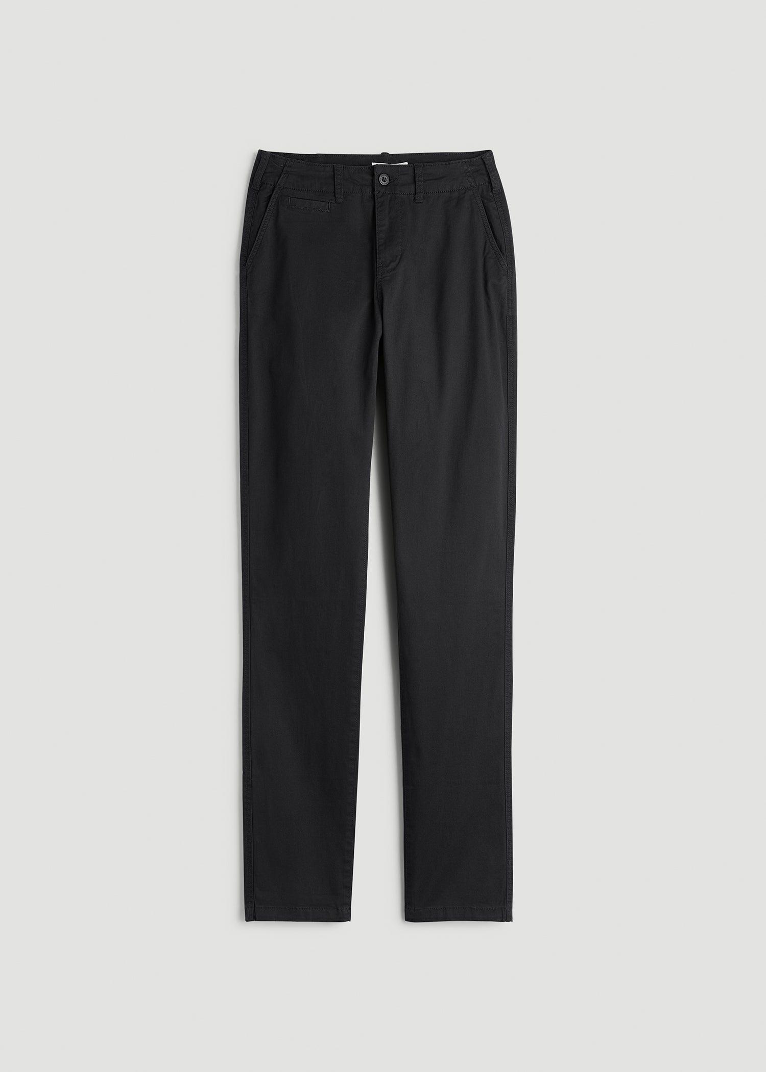 High Rise Tapered Chino Pants for Tall Women in Washed Black Female Product Image