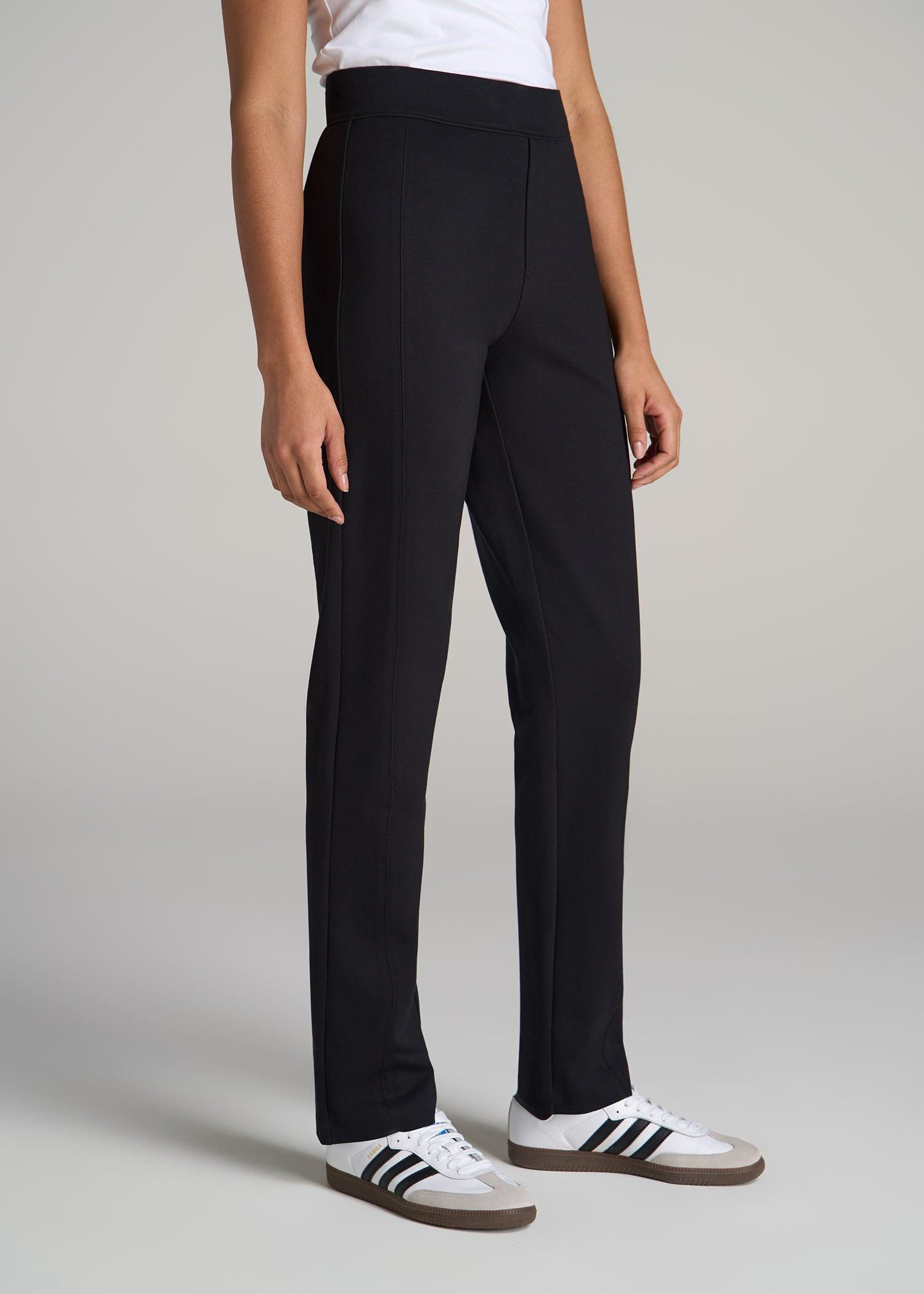 Pull-On Slim Dress Pants for Tall Women in Black Female Product Image