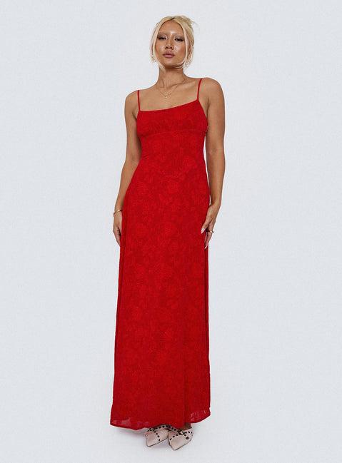 South Of France Maxi Dress Red Product Image