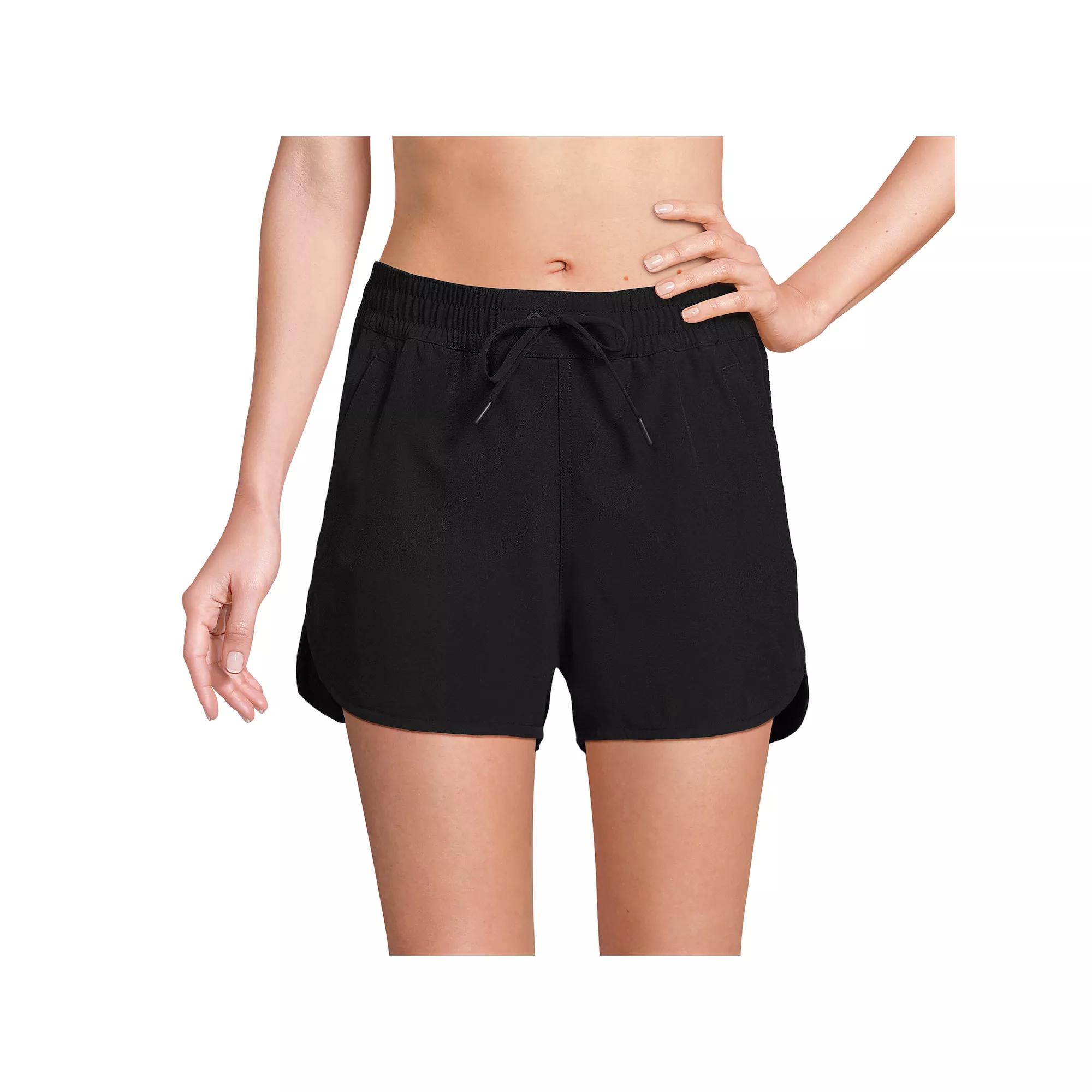 Women's Lands' End Woven Packable Dolphin Hem Swim Cover-Up Shorts,  Product Image