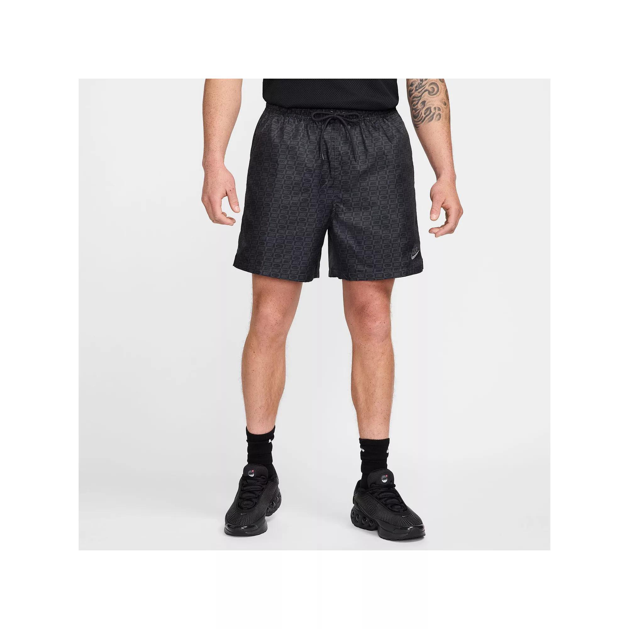 Men's Nike Club Wide Mid-Thigh Drawstring Shorts, Size: XL, Noir Black Product Image