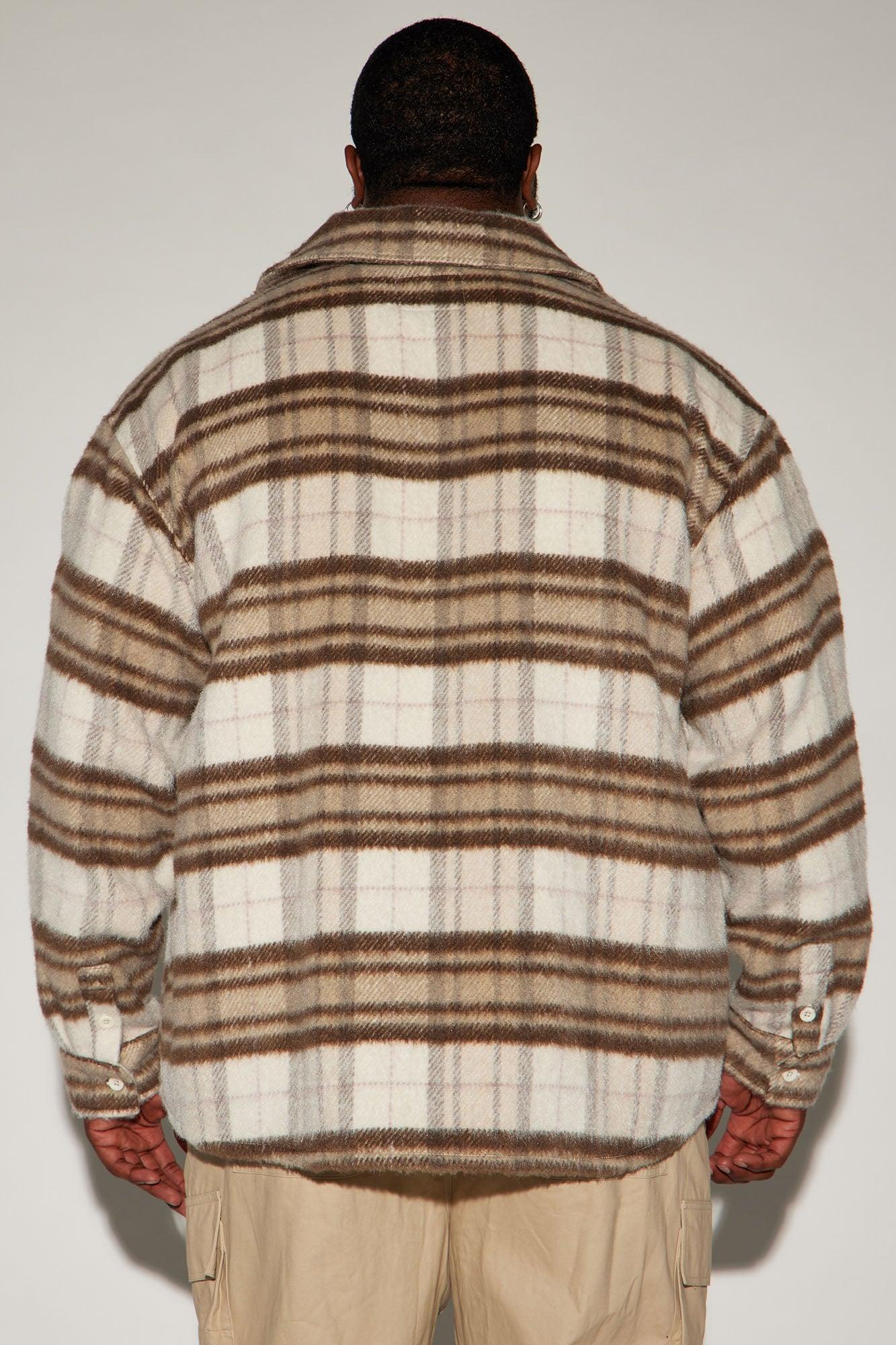 Move Up Plaid Shacket - Cream/combo Product Image