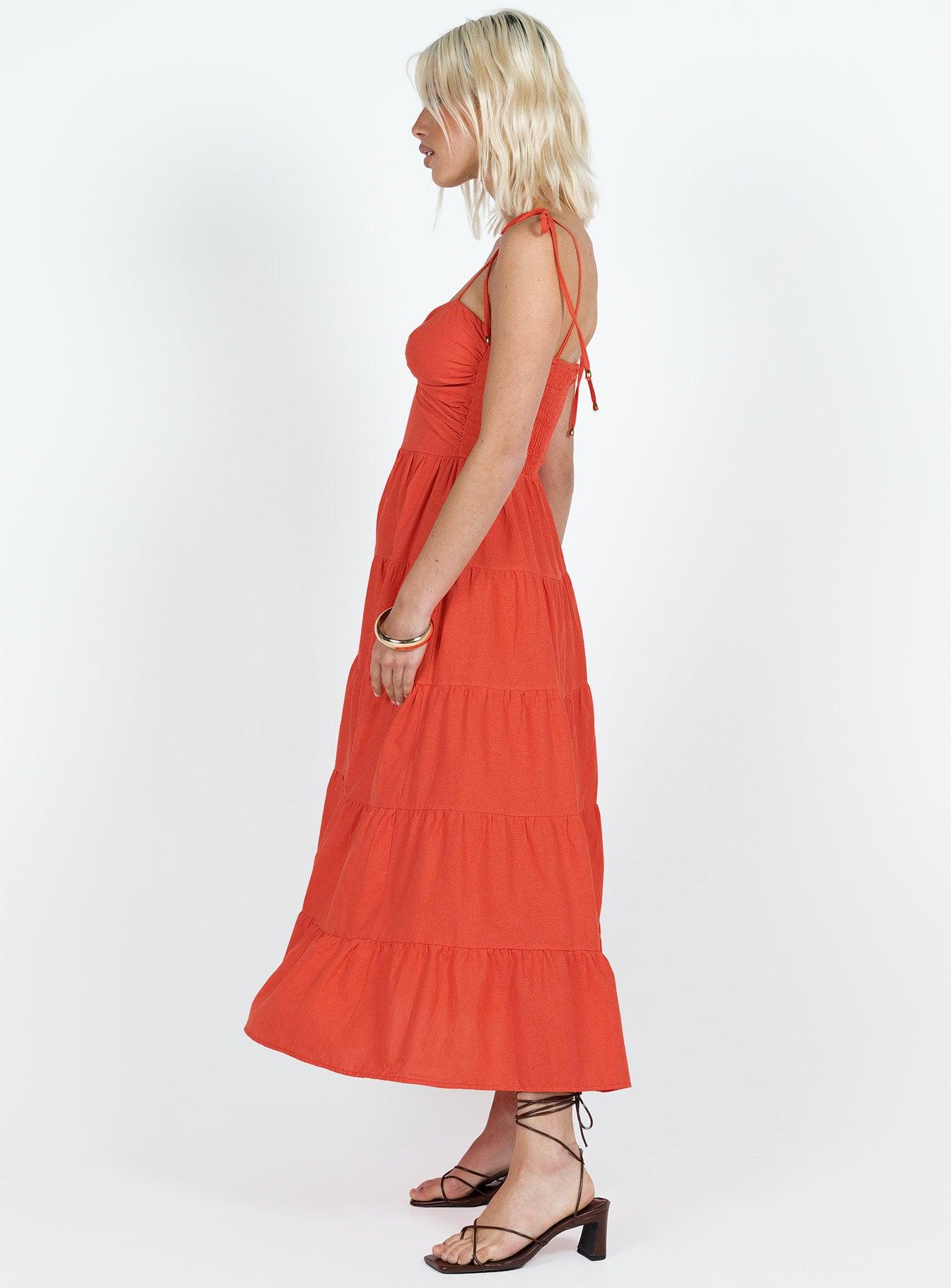 Chavez Midi Dress Red Product Image