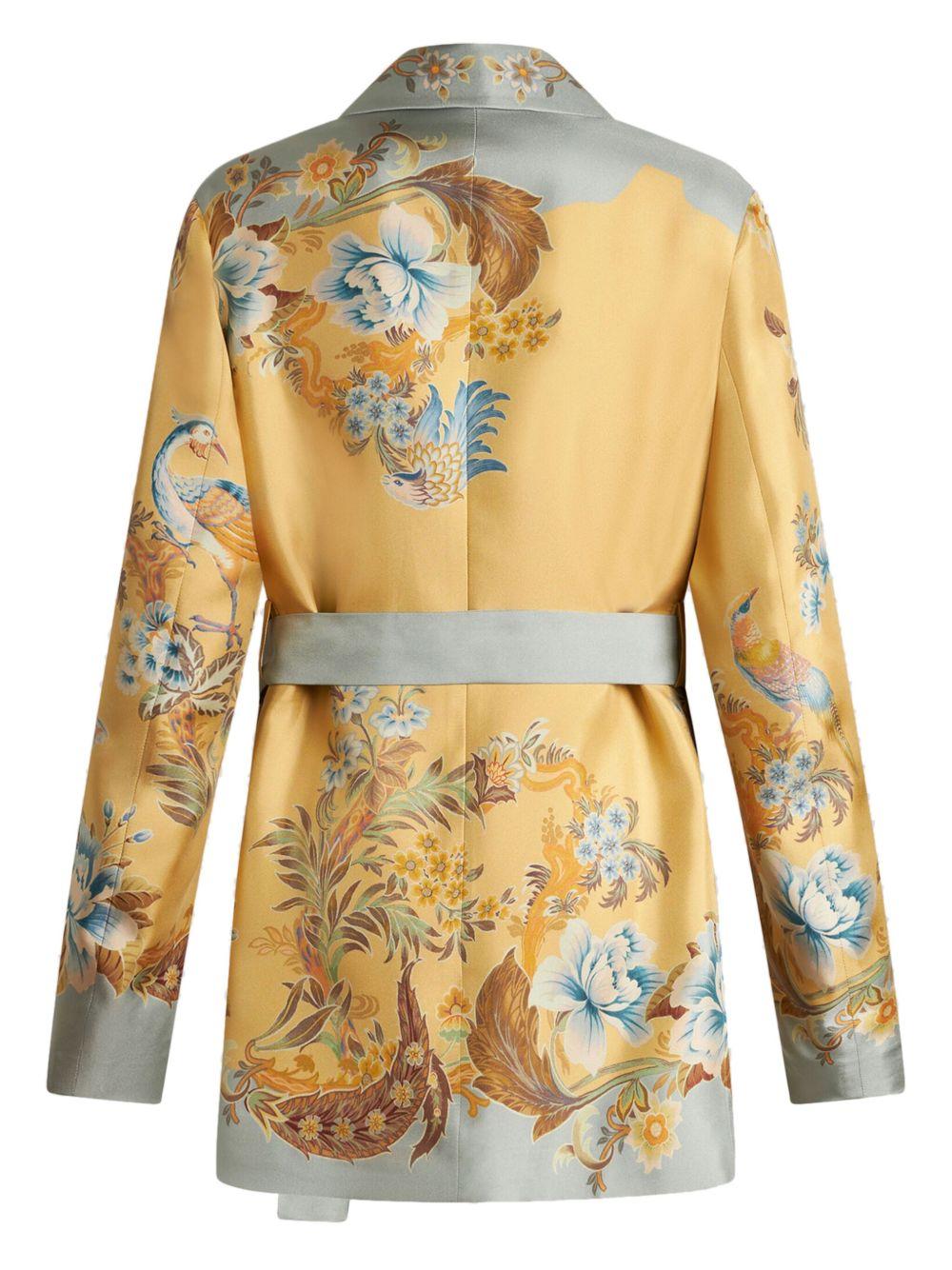 floral-print silk jacket Product Image