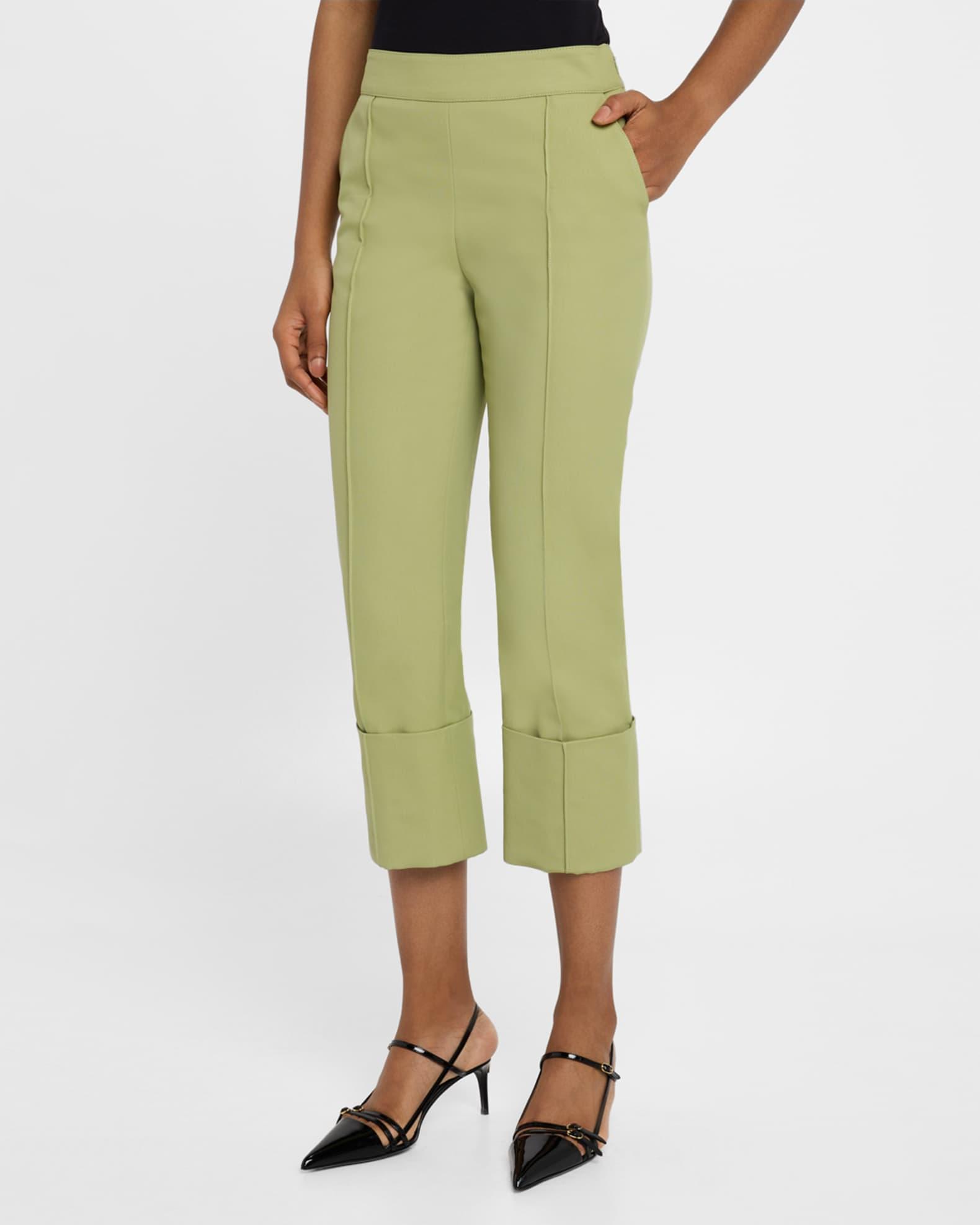 Toni Pintuck Straight-Leg Cuffed Crop Pants Product Image