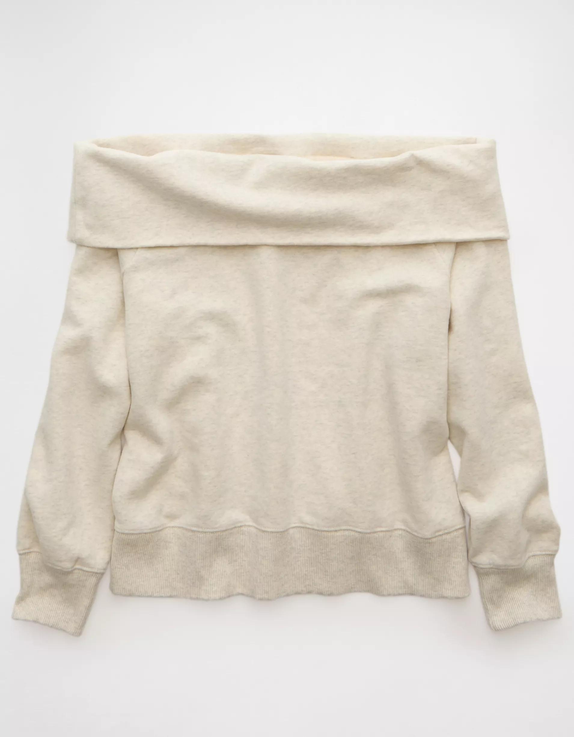 AE Foldover Off-The-Shoulder Sweatshirt Product Image