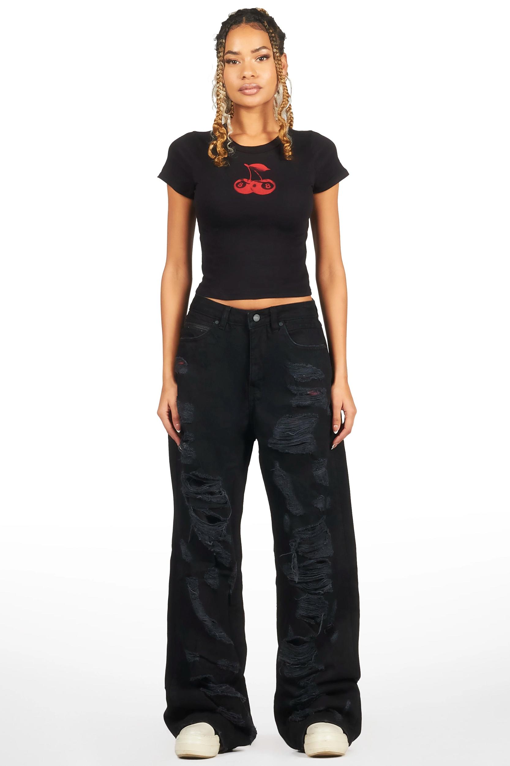 Tamyra Black Baggy Jean Female Product Image