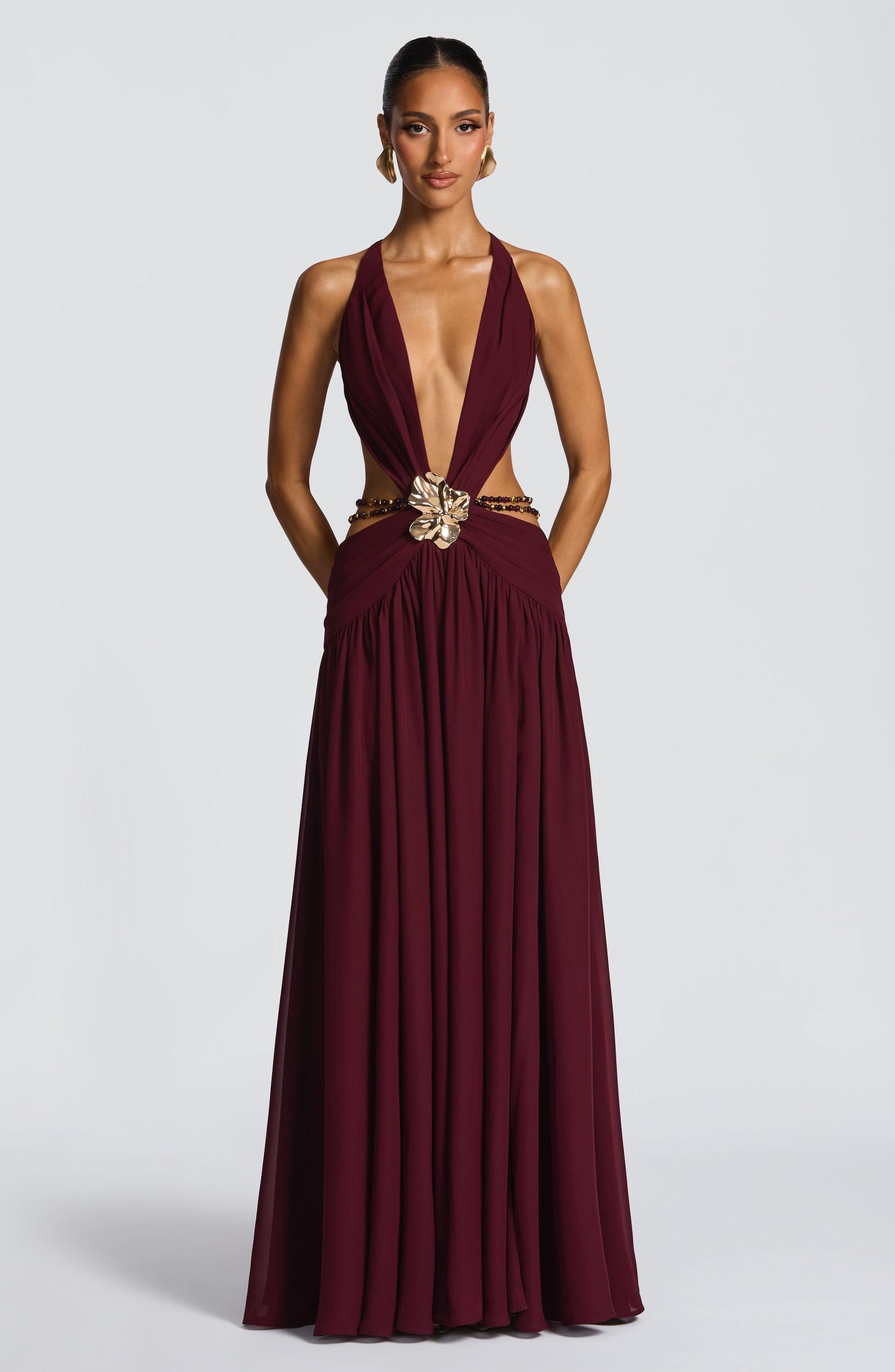 Indianna Maxi Dress - Cherry Lacquer Product Image
