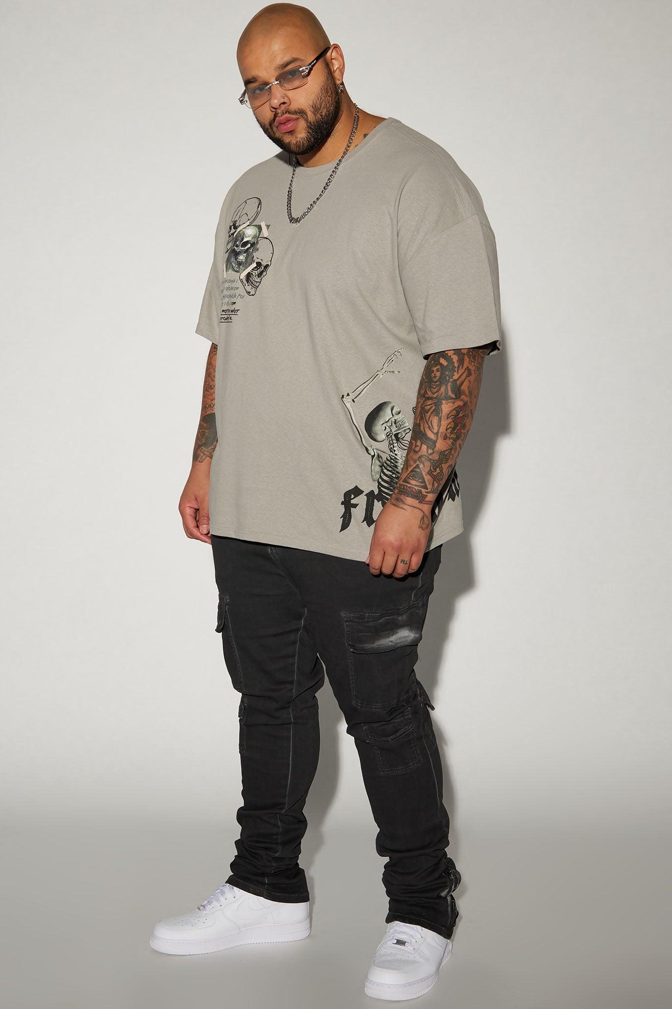 Triple Cargo Stacked Skinny Flare Jeans - Black Wash Product Image