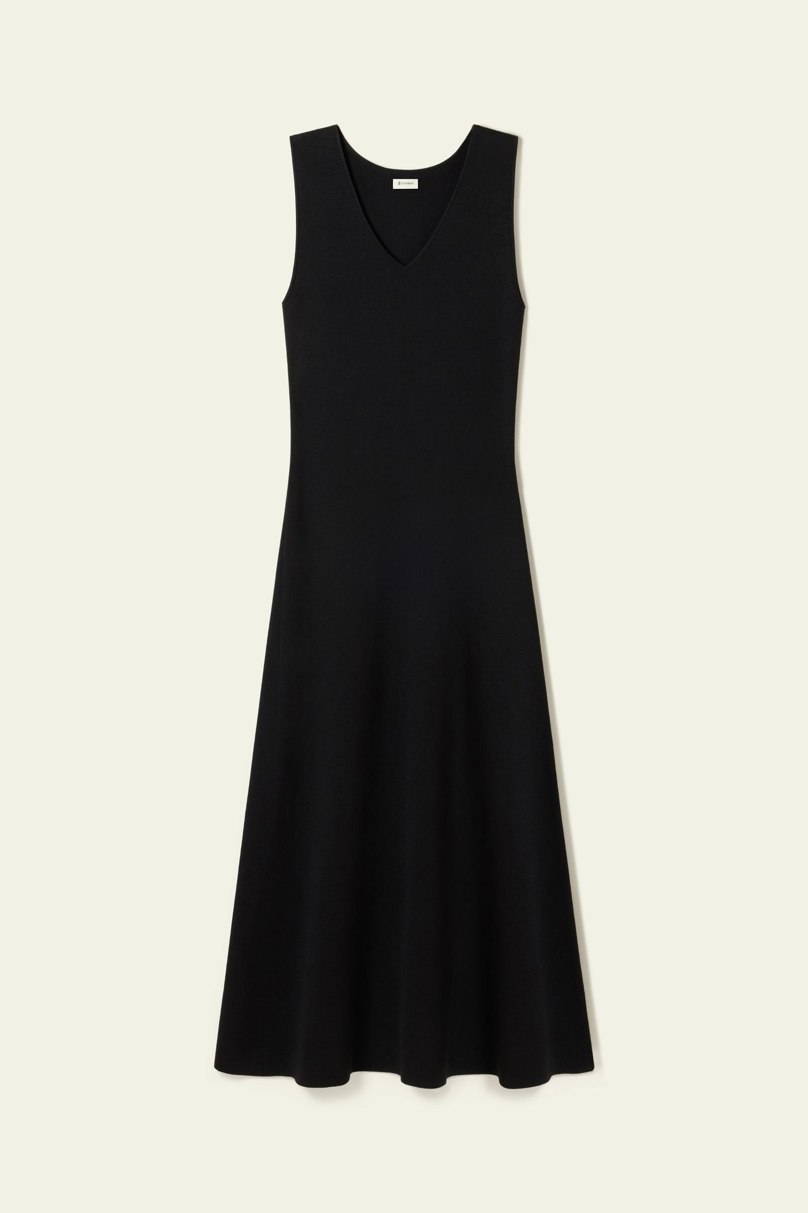 Soleil Silk-Viscose Knit V-Neck Dress Product Image
