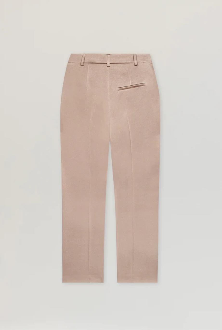 Luisa Cerano Dusty Pink Satin Tapered Trousers Product Image