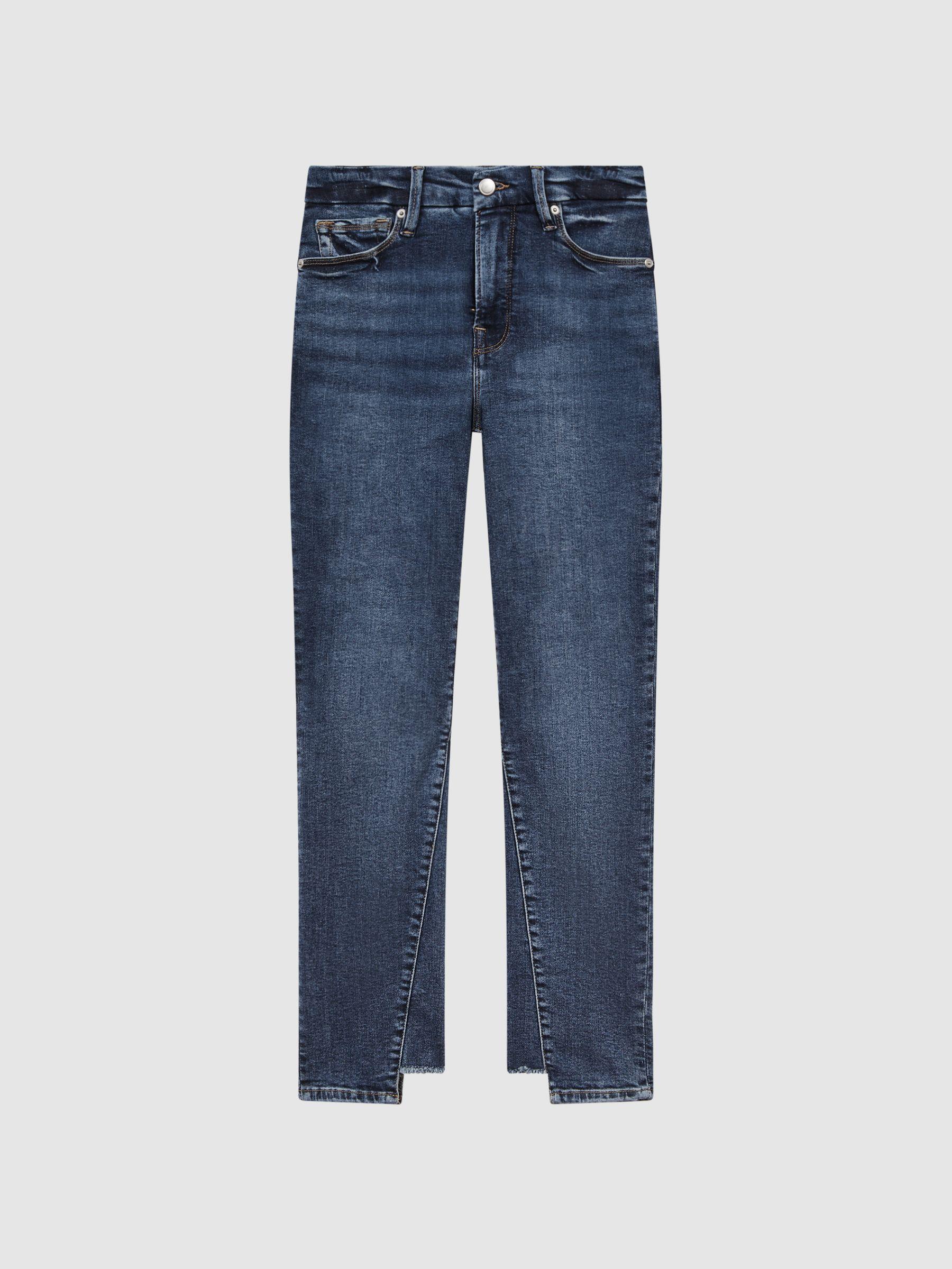 Good American High Rise Distressed Skinny Fit Jeans in Indigo Product Image